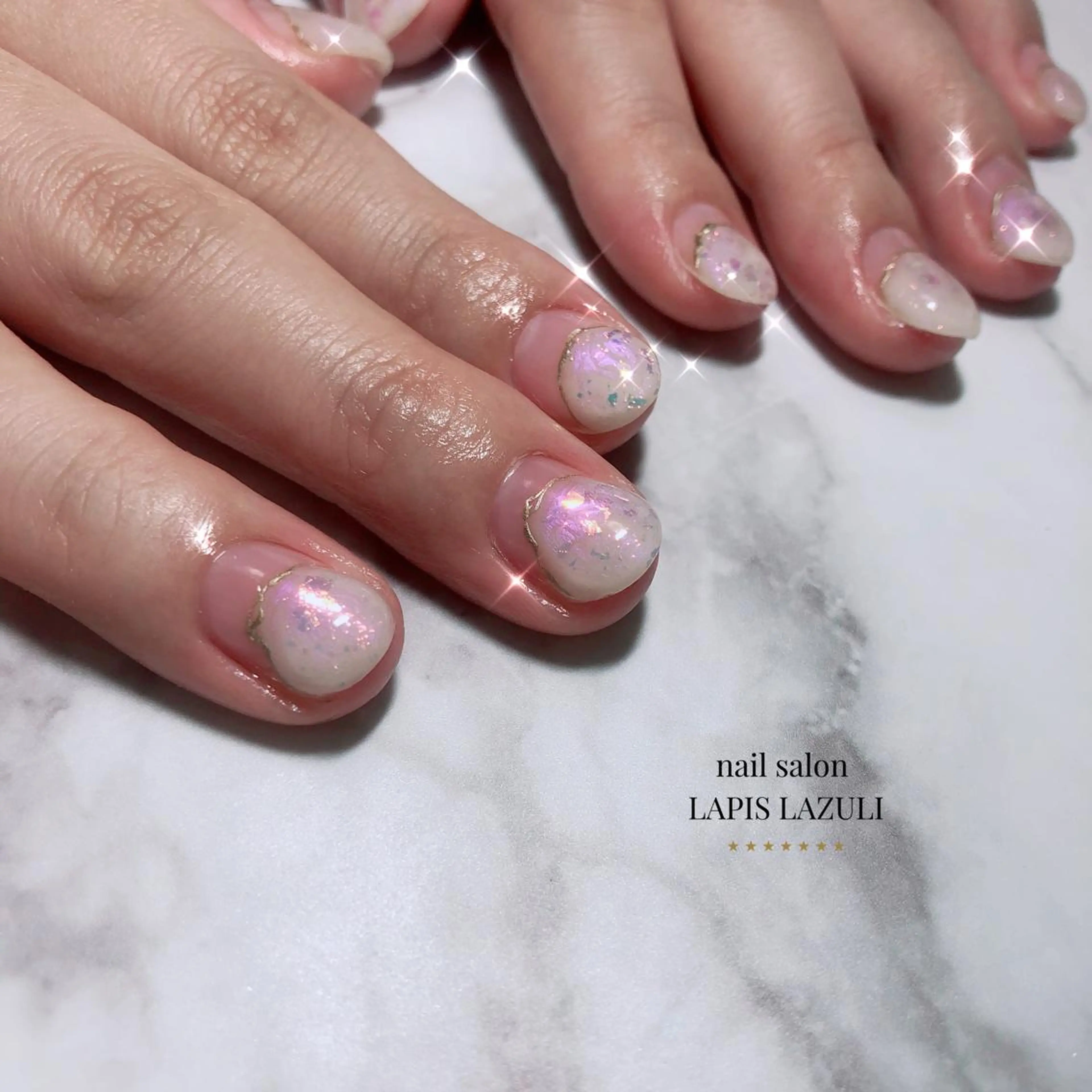 ネイル ぷっくりネイル nail salon ラピスラズリのネイルデザイン