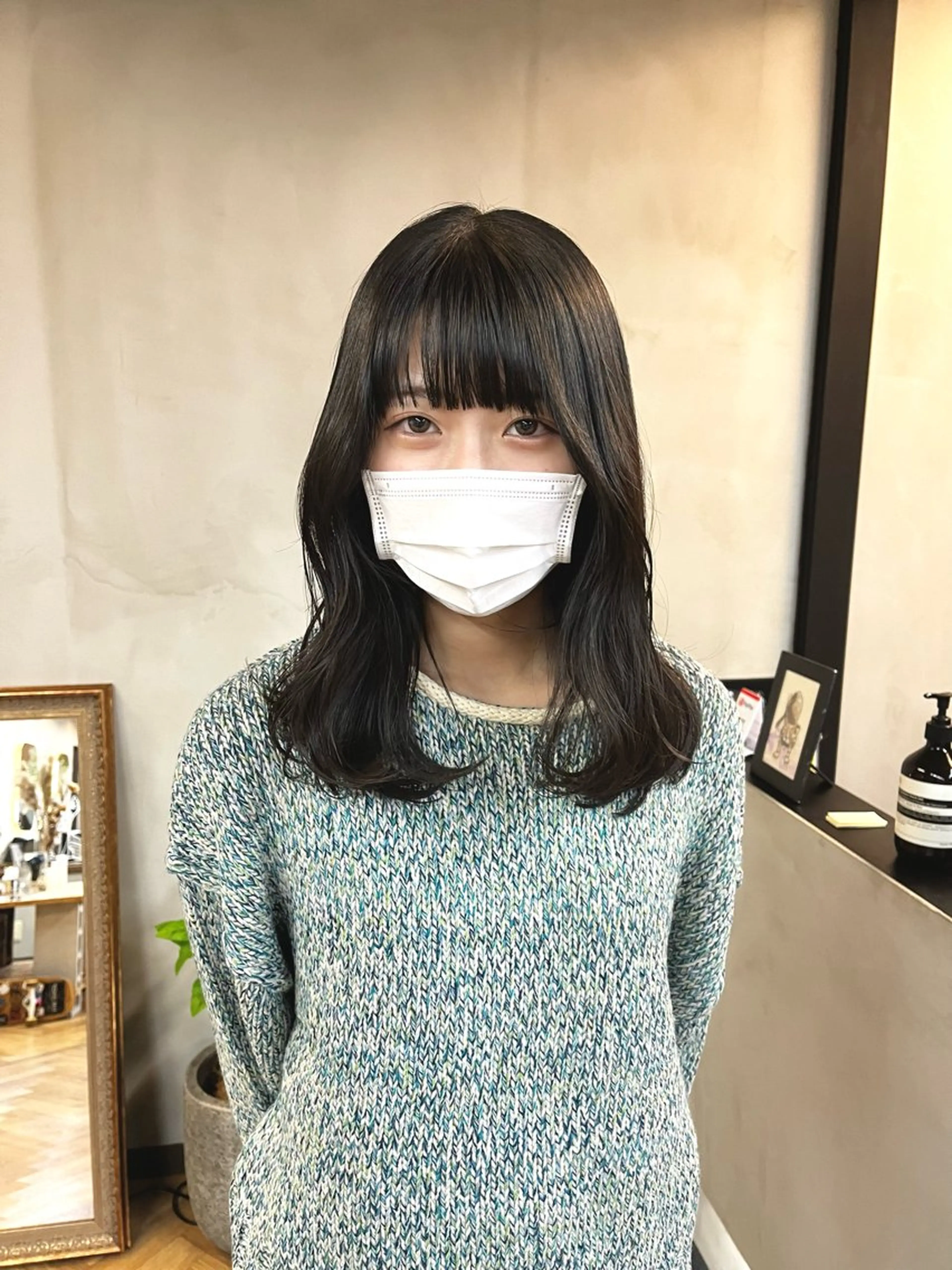ミディアム カラー ヘアアレンジ ブリーチ 透明感カラー ブリーチなしカラー カット ヘアカラー ena/ブリーチなし 透明感・レイヤー🎀のヘアスタイル