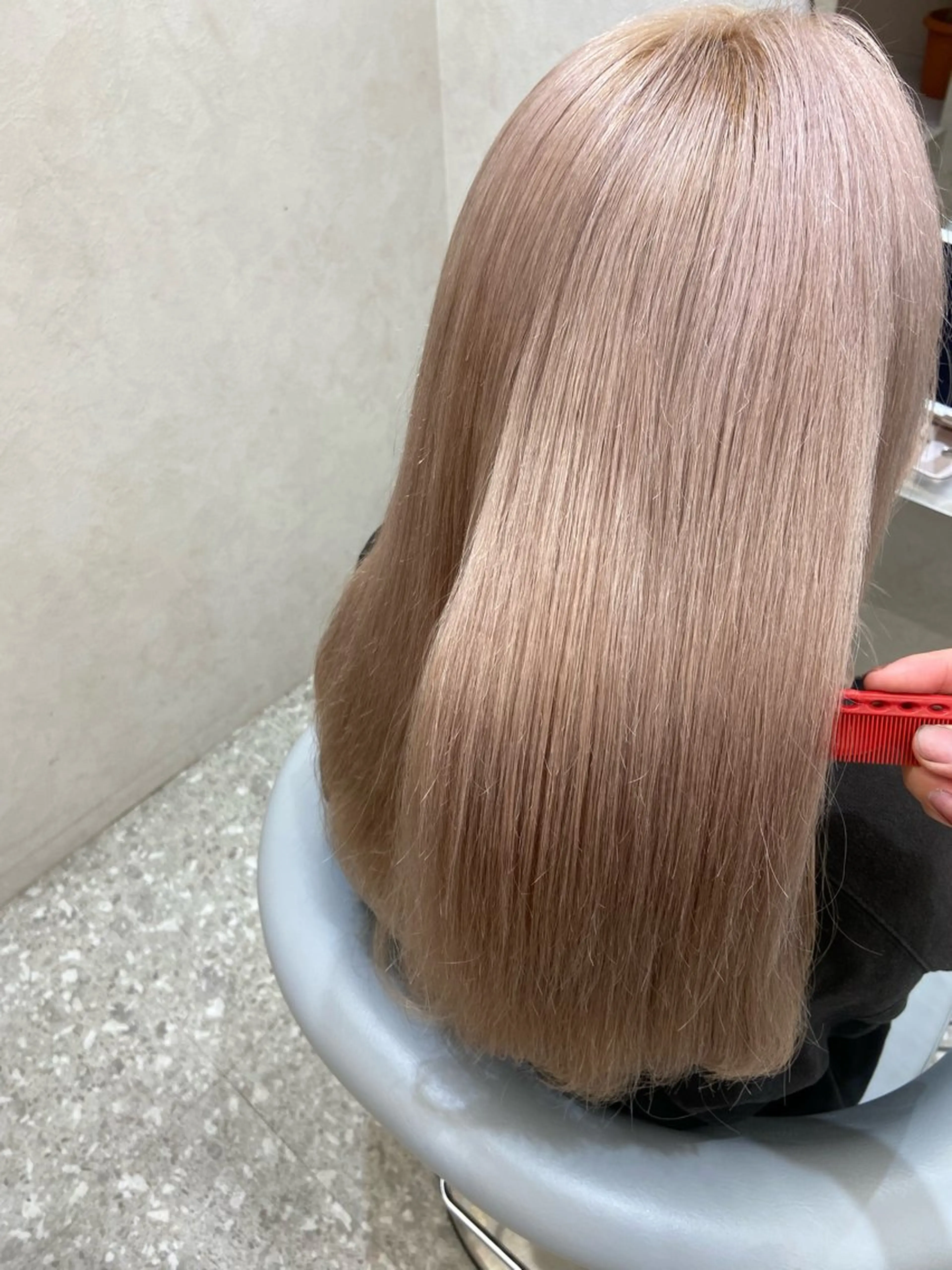 ロング カラー ベージュカラー ブリーチ ケアブリーチ ダブルカラー ハイトーンカラー カット ヘアカラー トリートメント 新宿/韓国ヘア 中明度カラー/かやのヘアスタイル