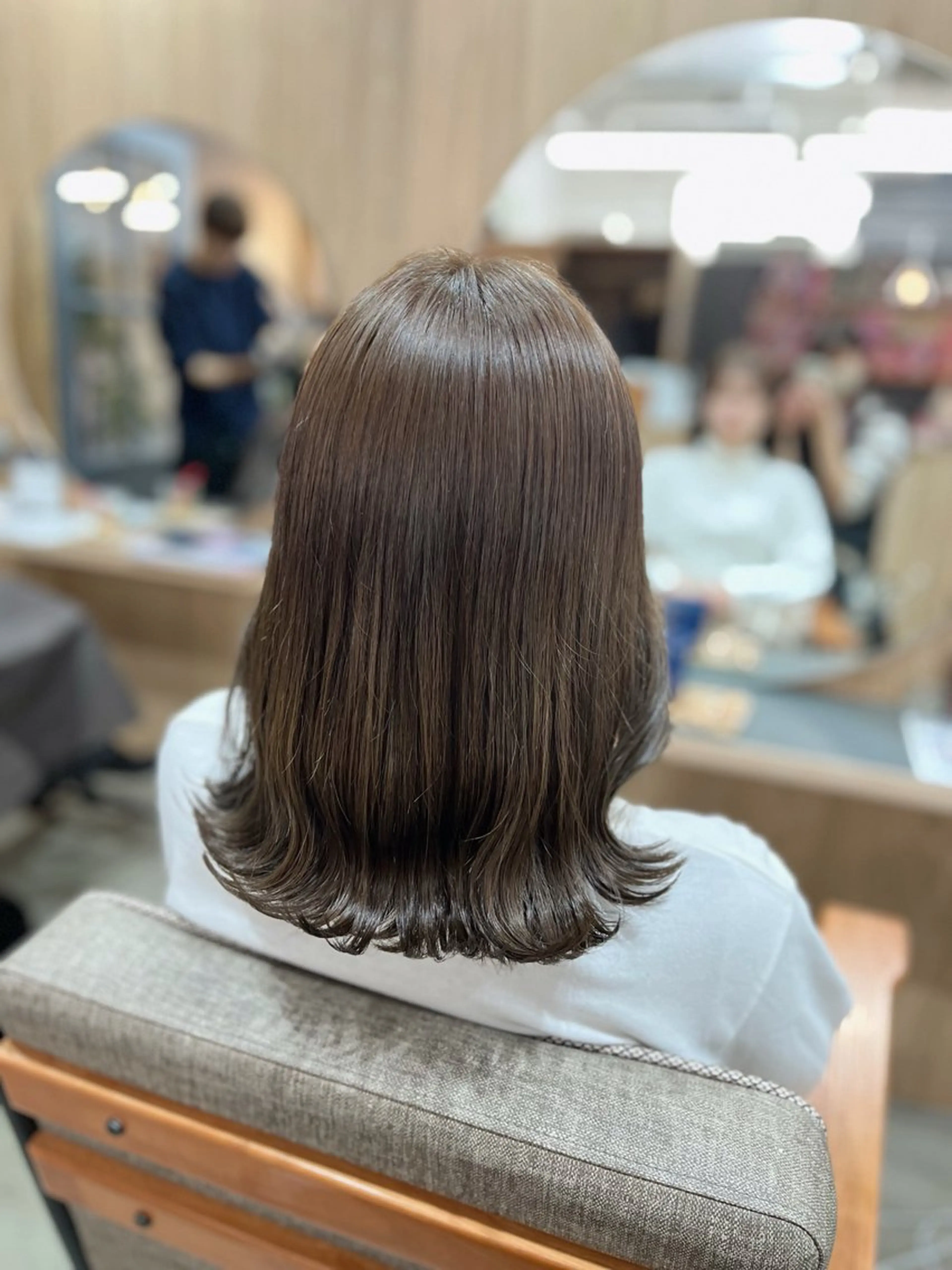 ミディアム カラー グレージュ オリーブグレージュ オリーブグレー ヘアカラー 髪質改善/艶髪🫧 ｼｽﾞｸ🦥🌿のヘアスタイル