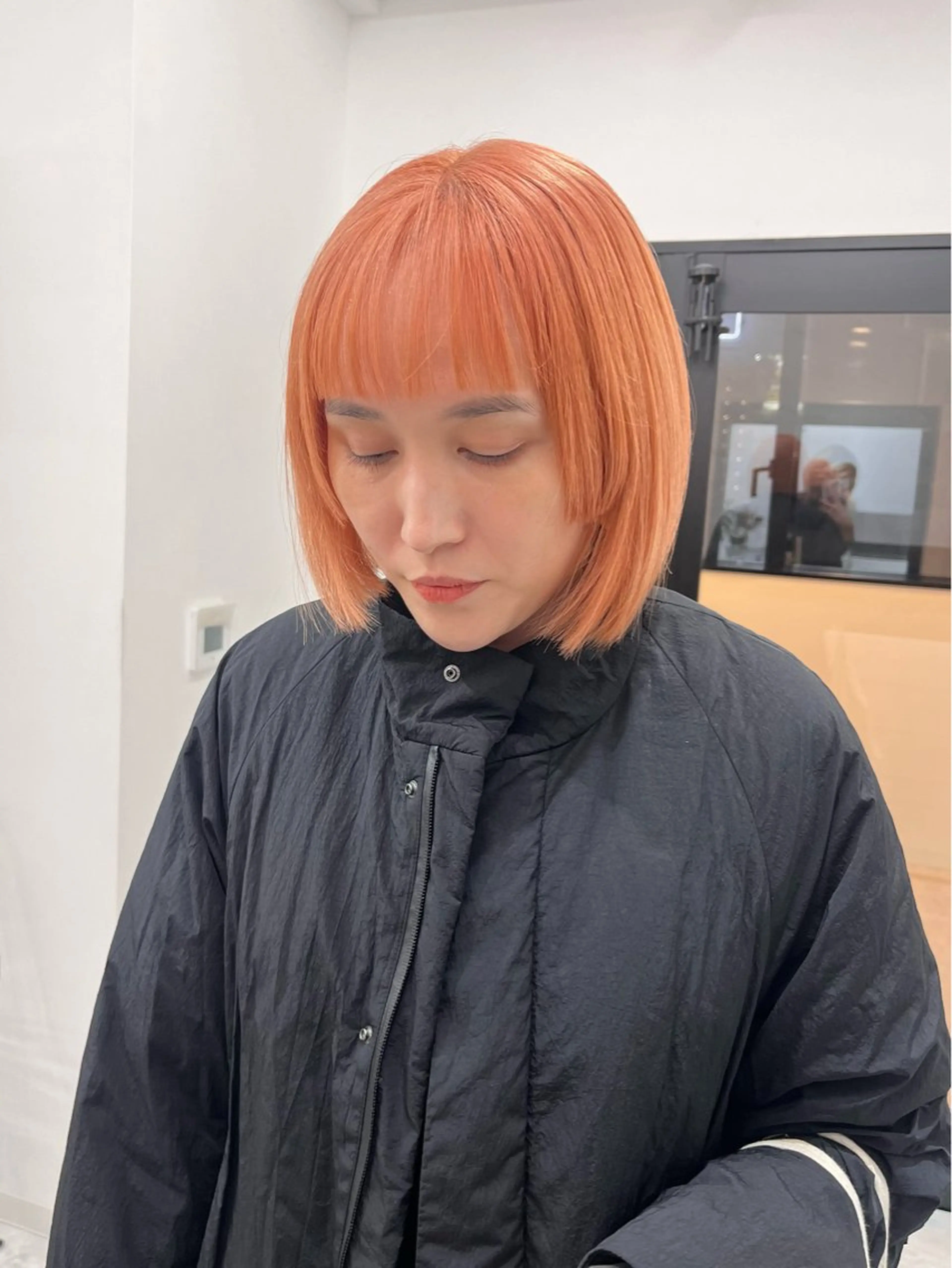 ショート カラー ハイトーンカラー ハイトーンオレンジ オレンジ 🐺ウルフ×ハイトー ン🖤Yukinoのヘアスタイル