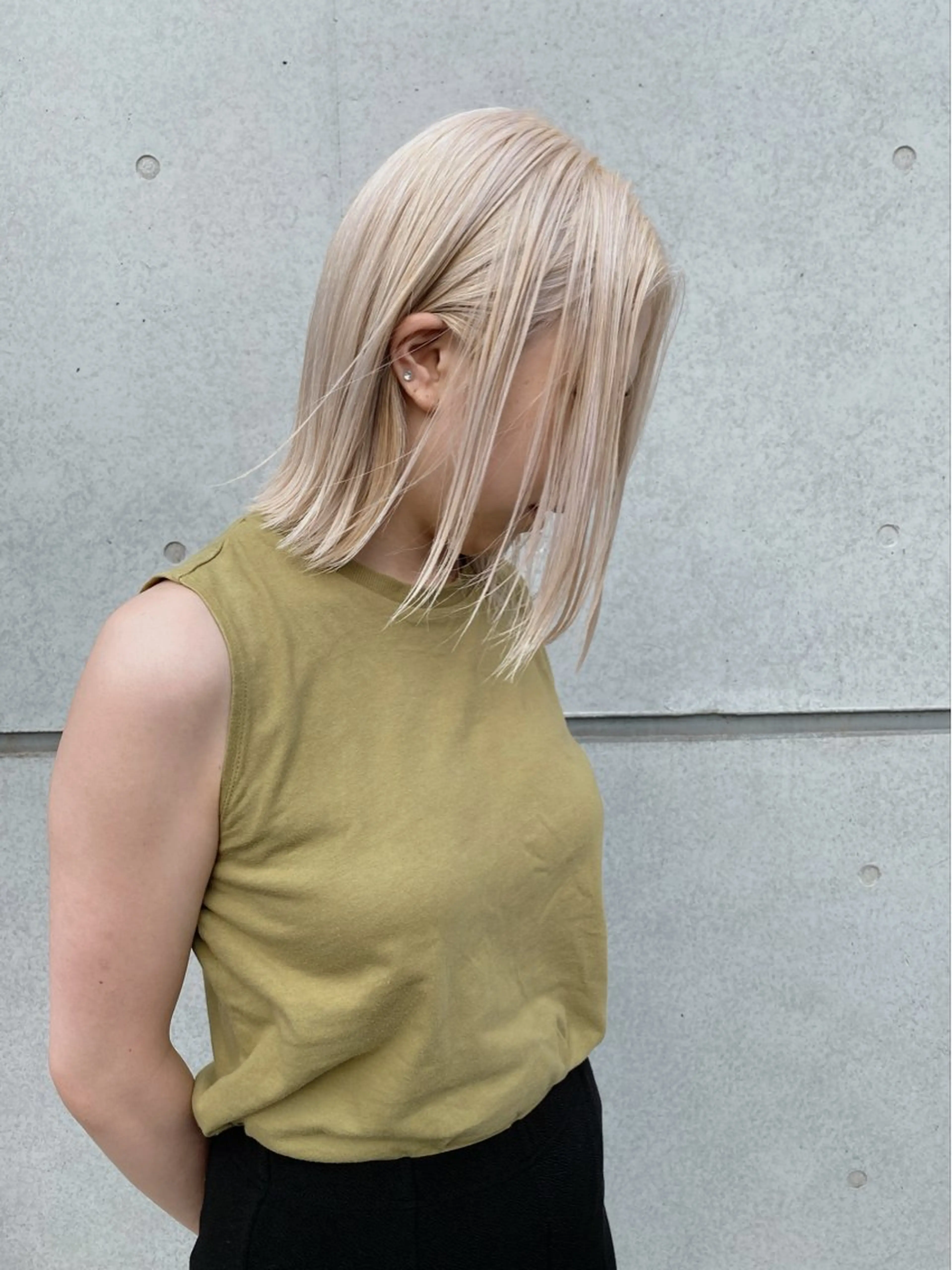 ミディアム カラー ブロンド ✨原宿ハイトーン ブリーチ職人菊池のヘアスタイル