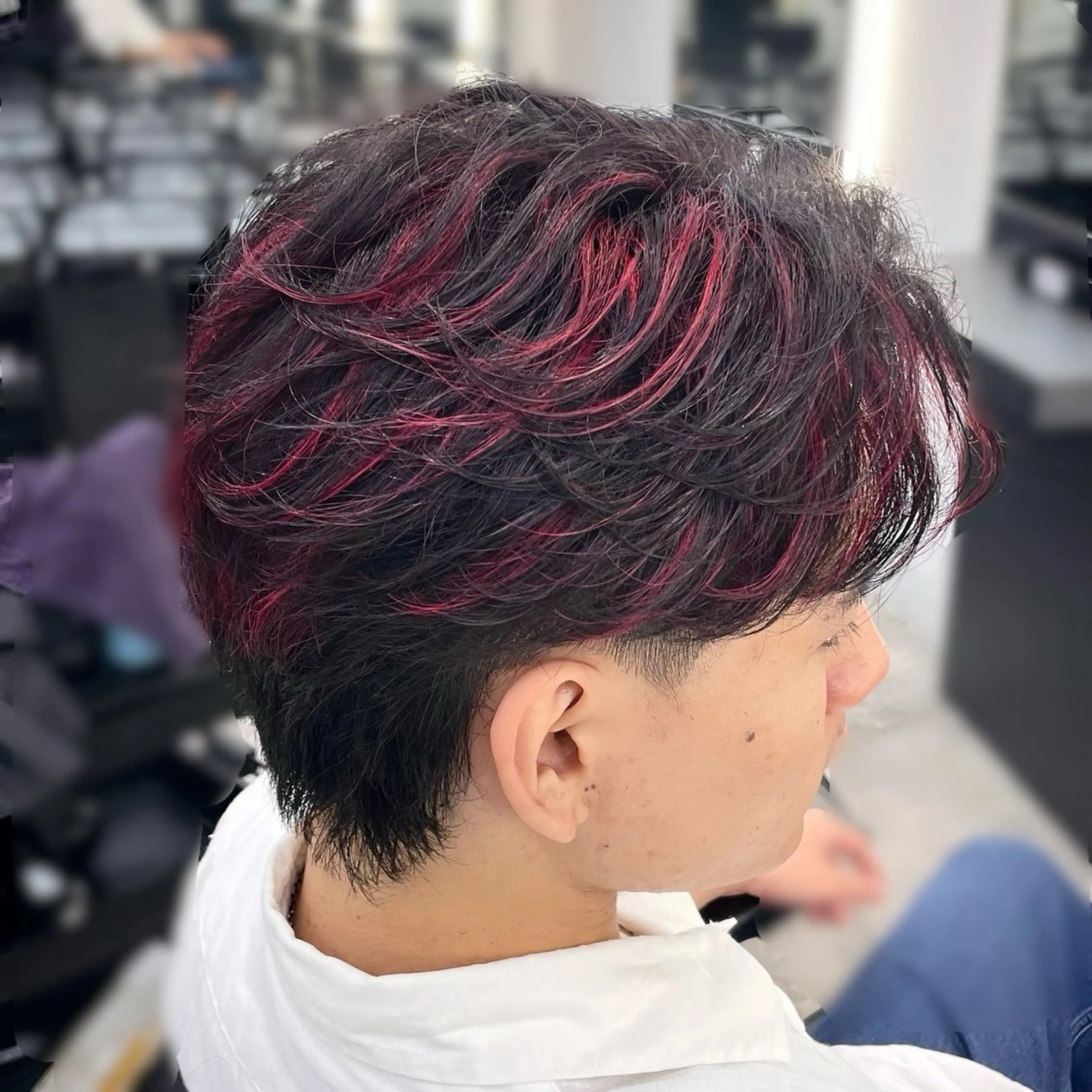 ショート カラー メンズ メンズブリーチ メンズハイライト ブリーチ ハイライトカラー ハイライト カット ヘアカラー トリートメント メンズカラー、パーマ /KANTAのヘアスタイル