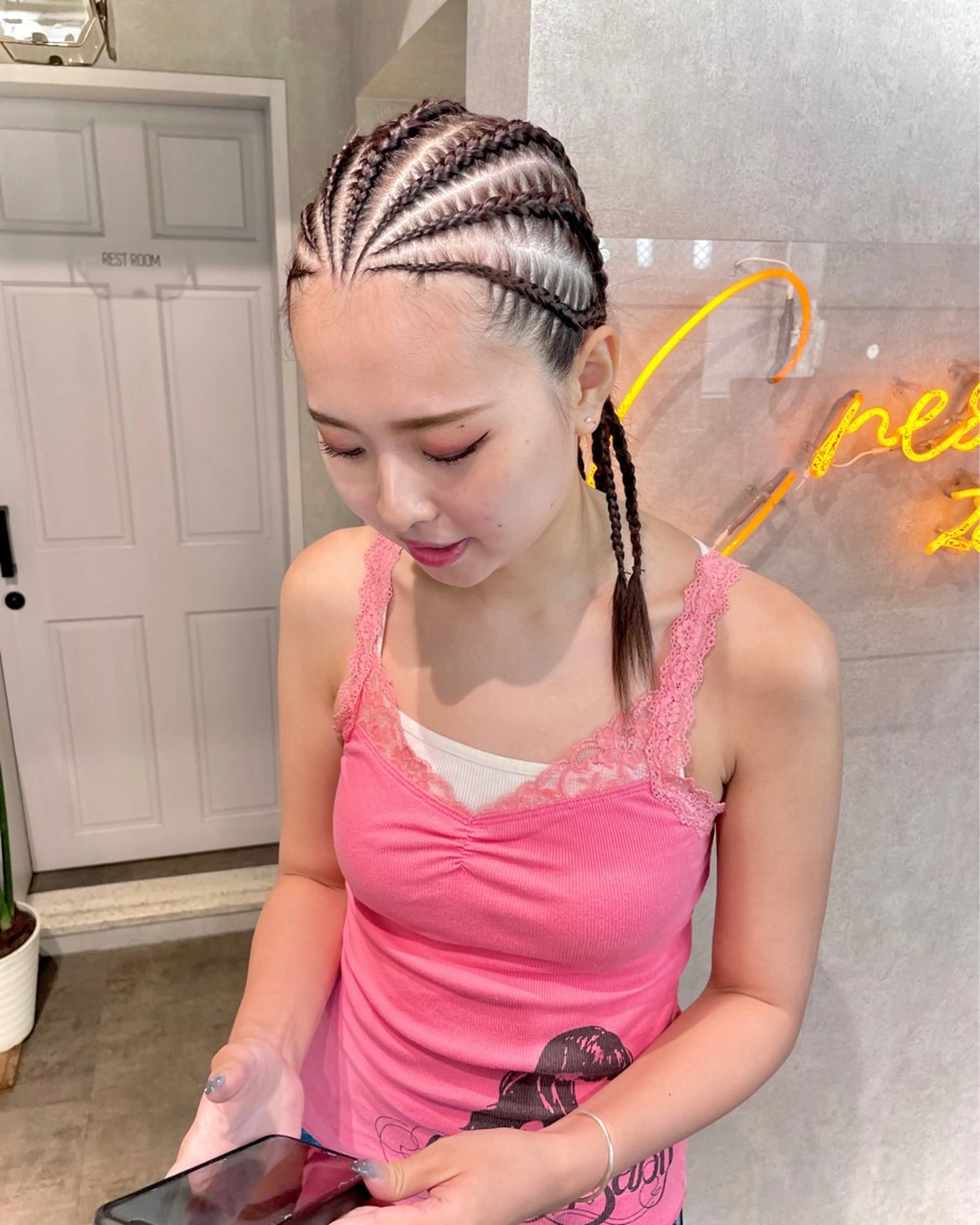 ヘアアレンジ ヘアセット スミレ /アレンジ /コーンロウ/メンズのヘアスタイル