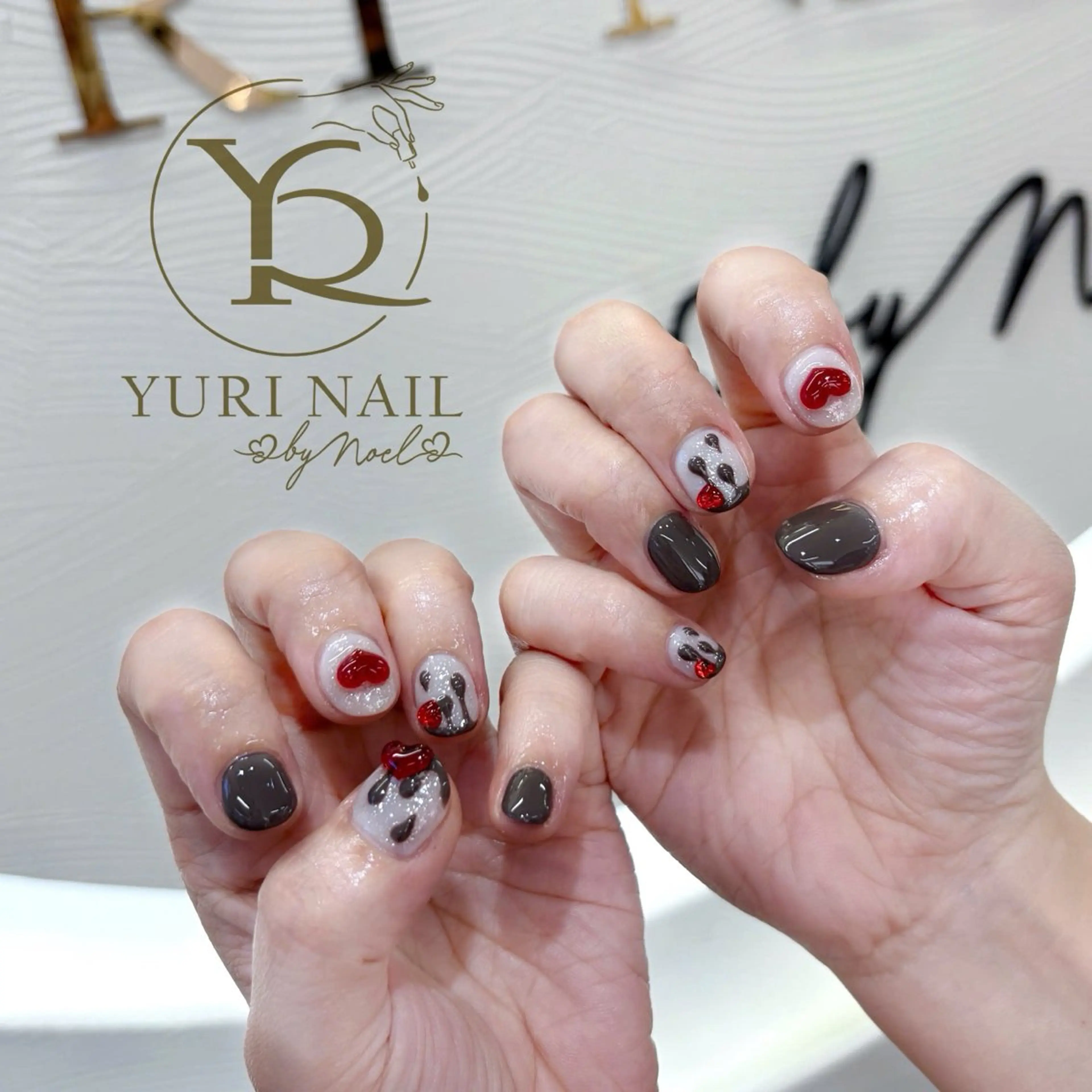 ネイル チークネイル フットネイル フレンチネイル 韓国ネイル 水色 ハンドネイル フットネイル ハンドケア YURI Nail NARITAのネイルデザイン