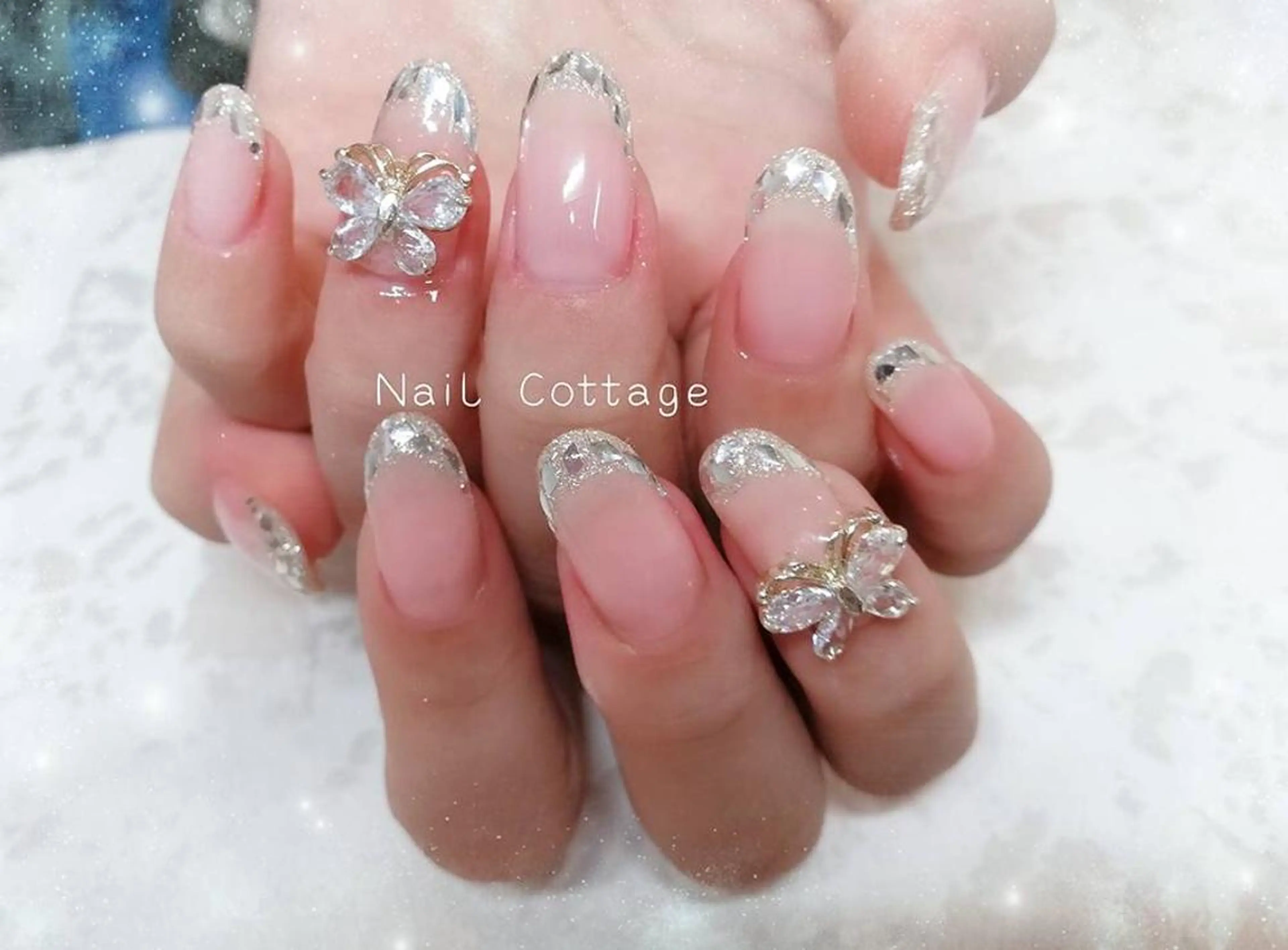 ネイル フレンチネイル ガラスフレンチ Nail cottageのネイルデザイン