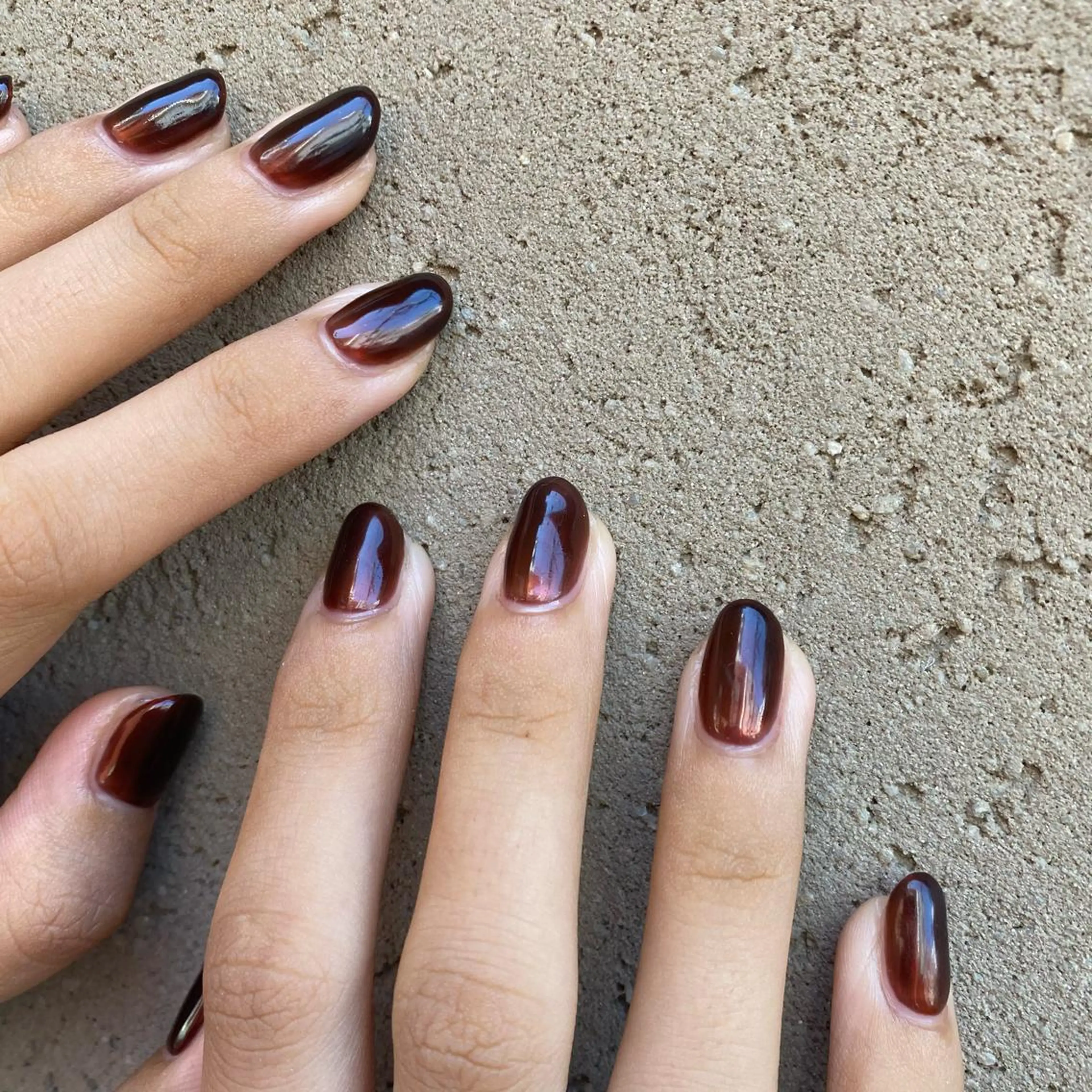 ネイル ブラウン ハンドネイル nail salon REMのネイルデザイン