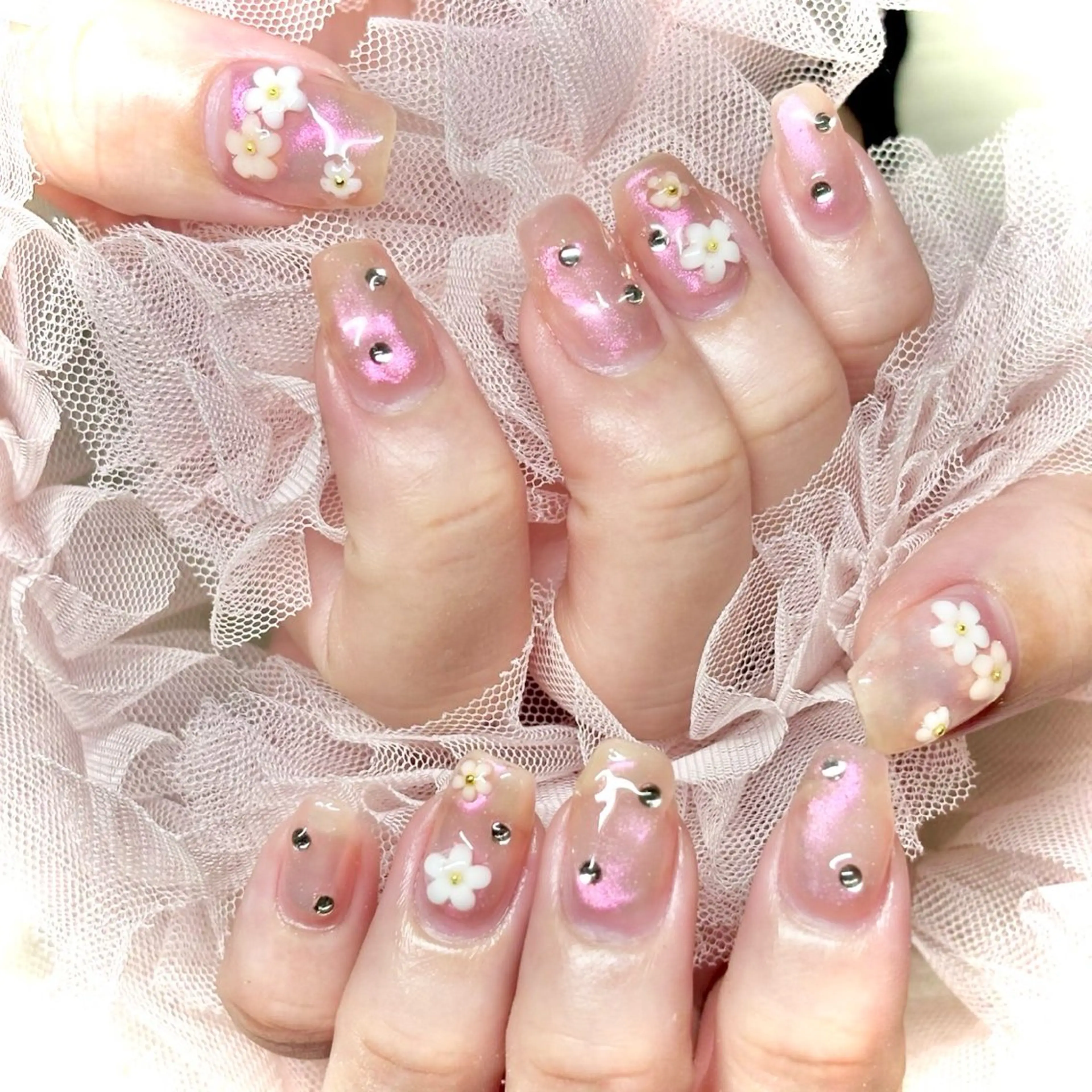 ネイル ハート 韓国ネイル ピンク ワンホンネイル miminon 自宅ネイルサロンのネイルデザイン