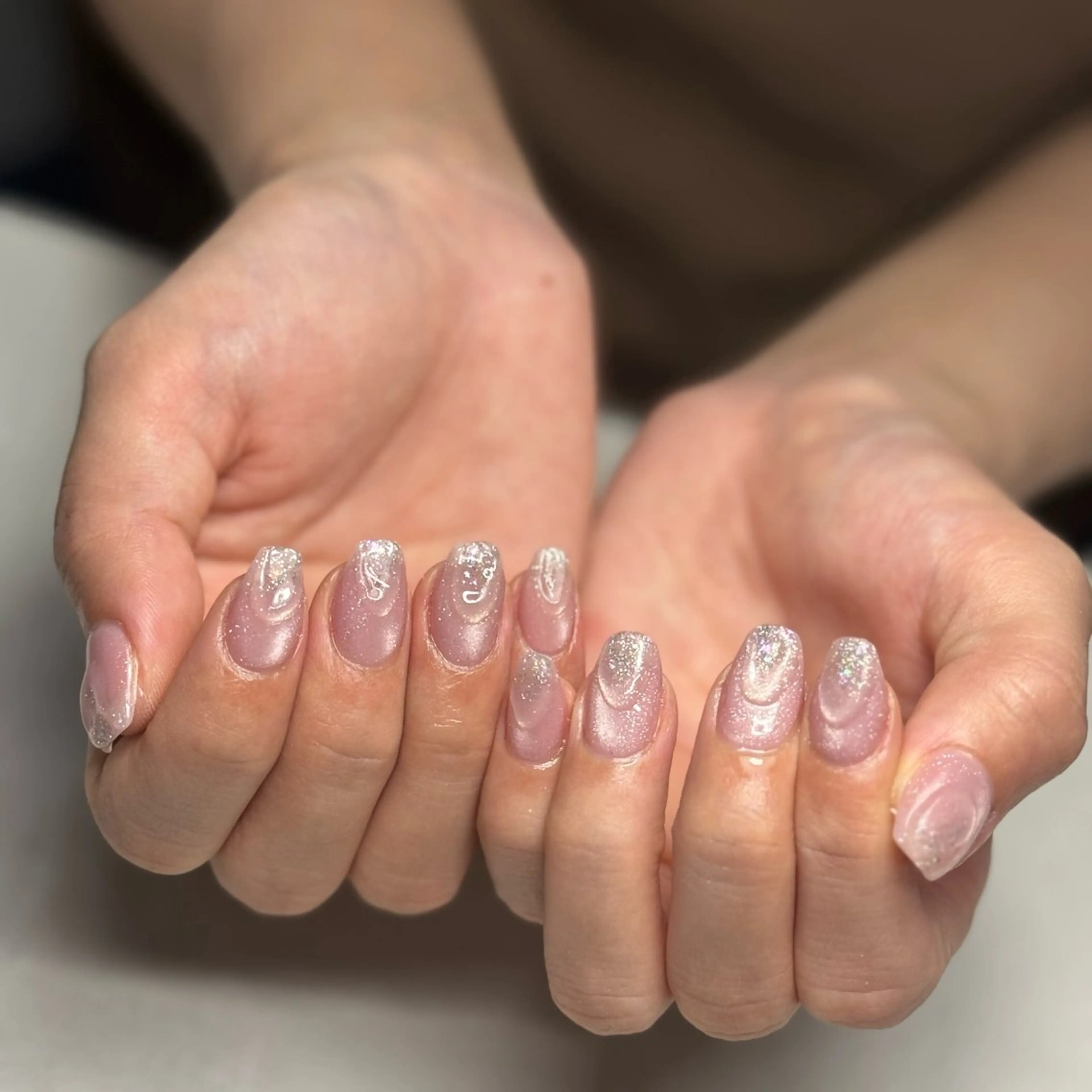 ネイル 韓国ネイル マグネットネイル ニュアンスネイル シンプルネイル 夏ネイル ハンドネイル MAO /  香椎 / フィルイン対応のネイルデザイン