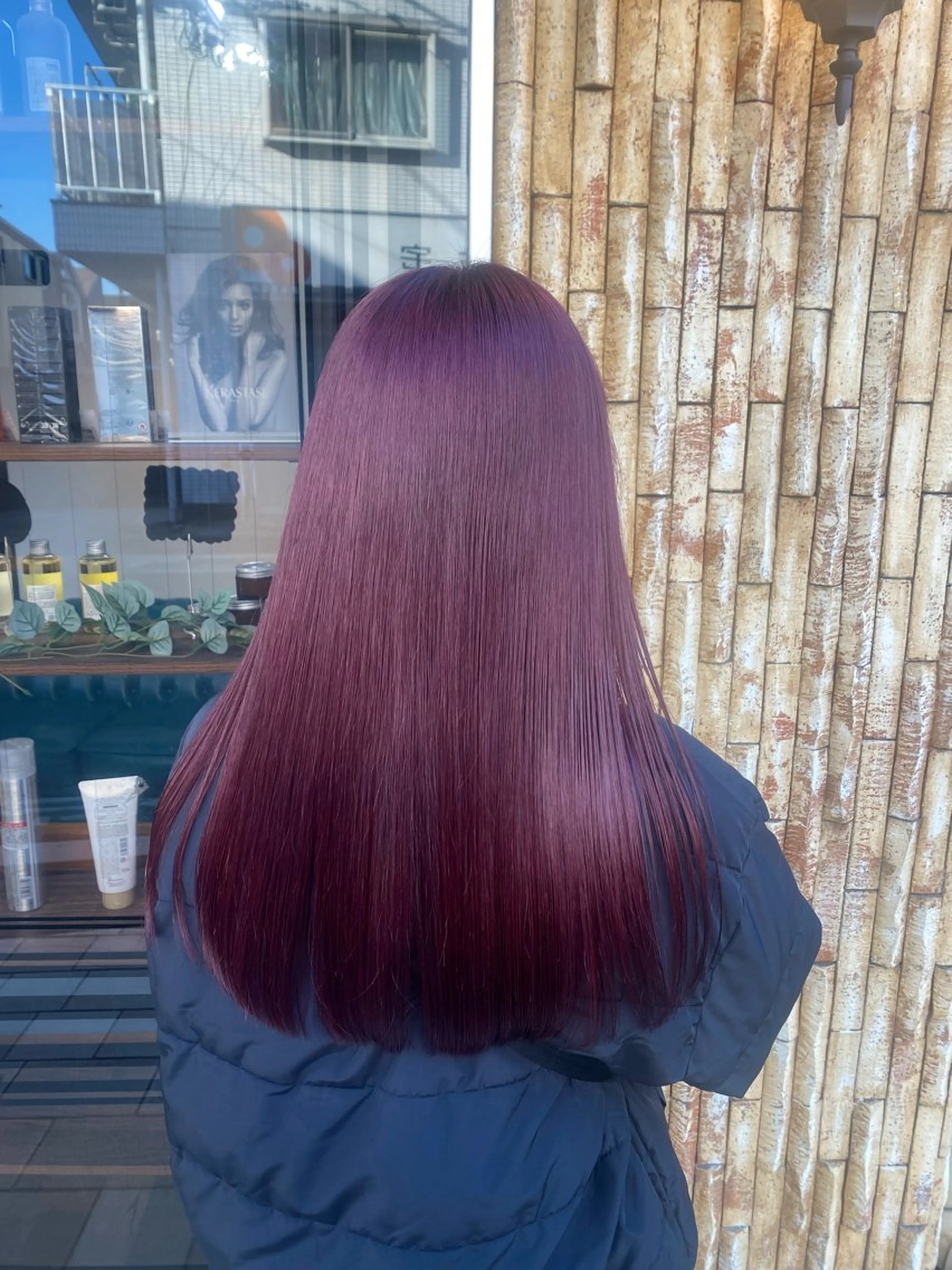 カラー ブリーチ ボルドーカラー ヘアカラー トリートメント 🍒Inagaki ヘッドスパ☁️のヘアスタイル