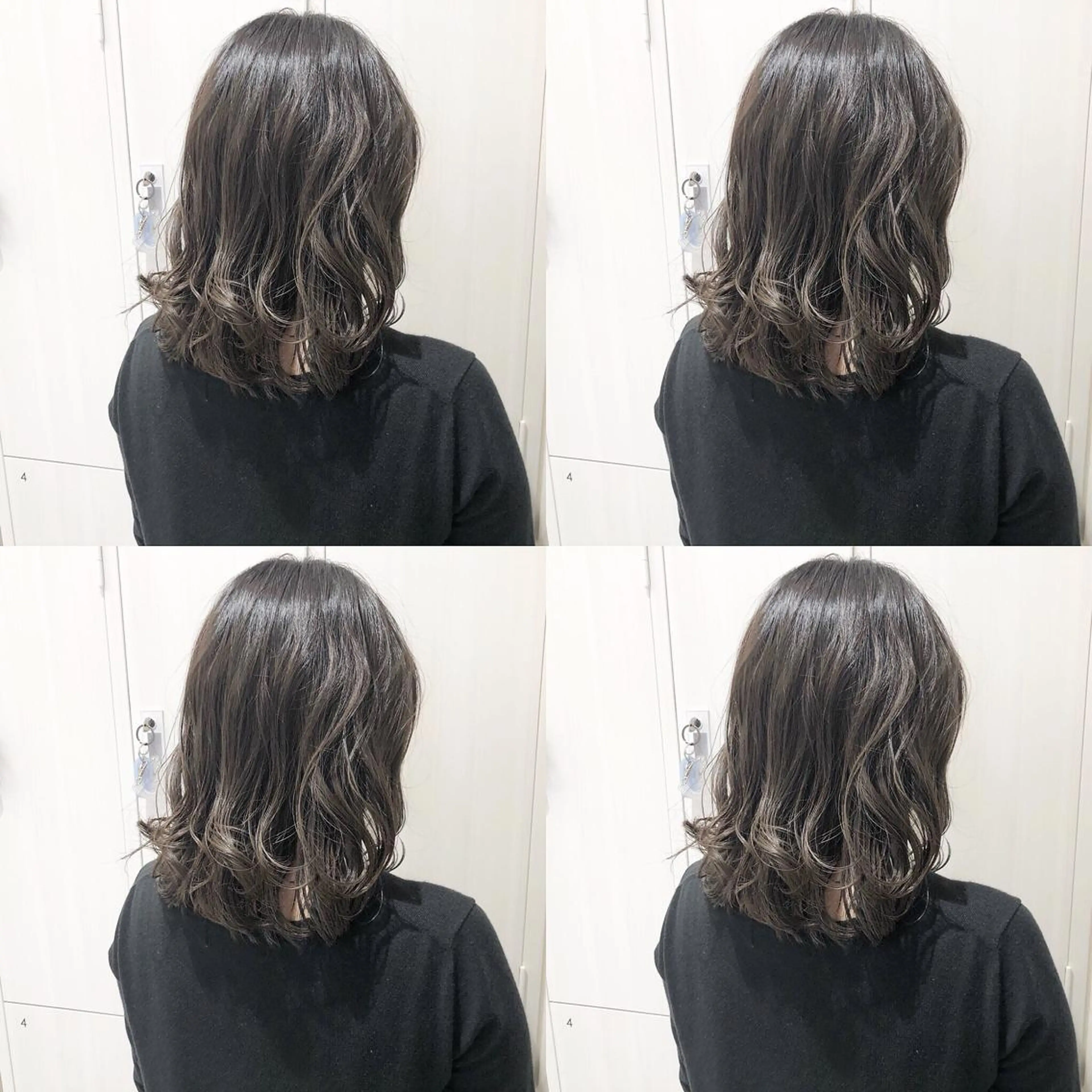 ミディアム カラー アディクシーカラー アッシュ アッシュグレー バレイヤージュ 透明感カラー 三鷹で1番ショート ボブをカットする新谷のヘアスタイル