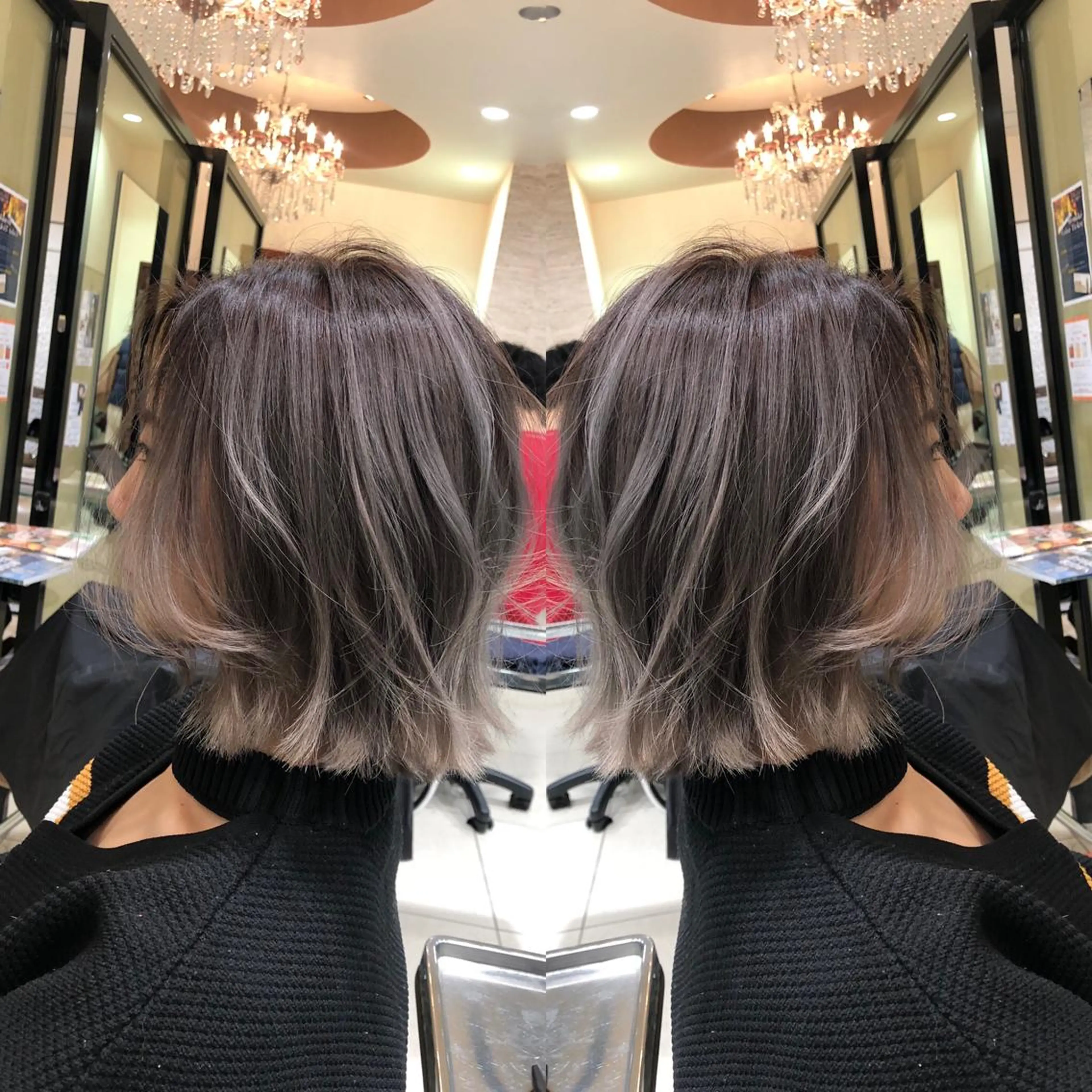 ミディアム カット ヘアカラー Y Uのヘアスタイル