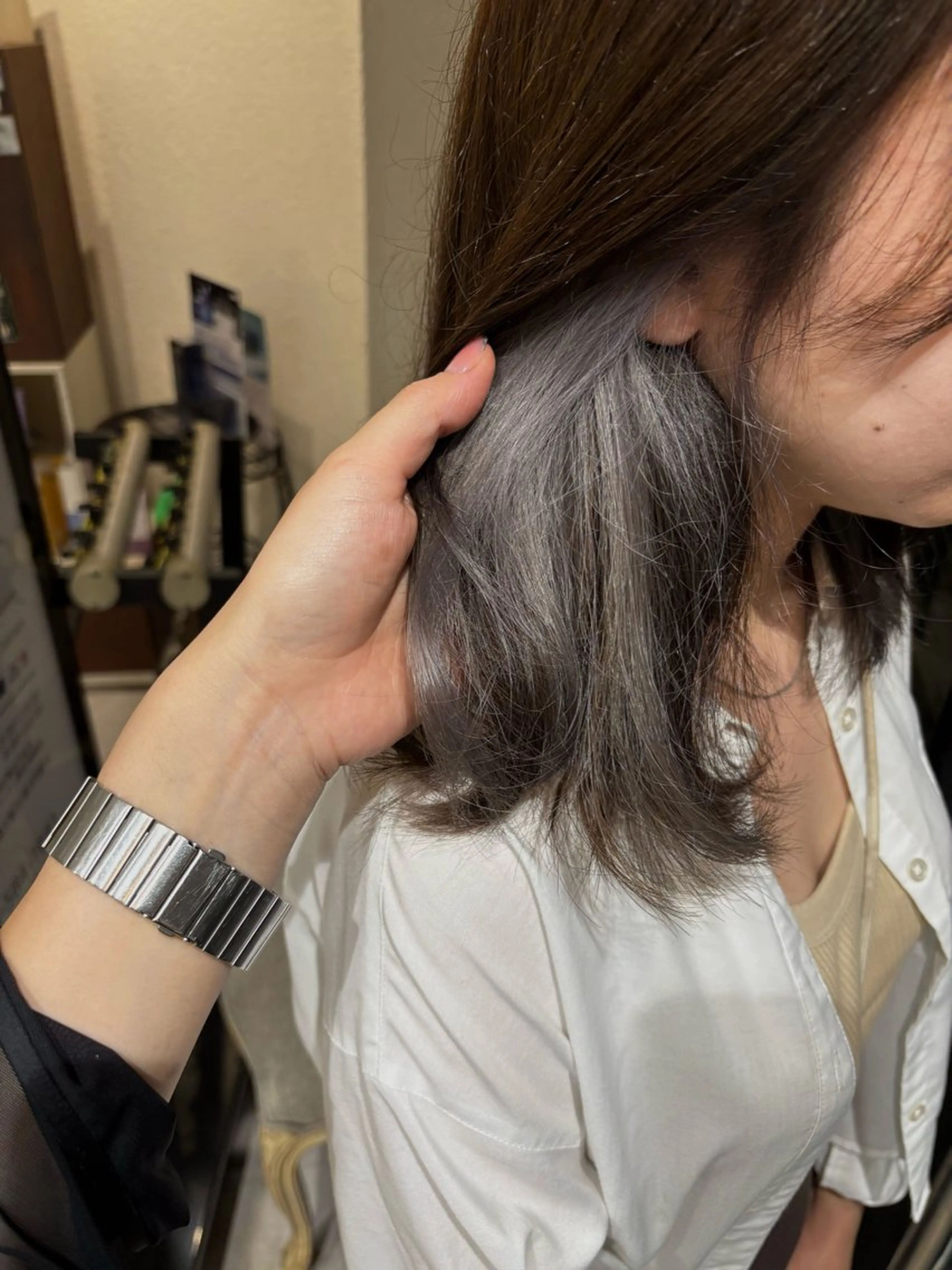 ミディアム ミディアムレイヤー 顔周りカット レイヤーカット ボブ/ショート/金田 夏葵のヘアスタイル