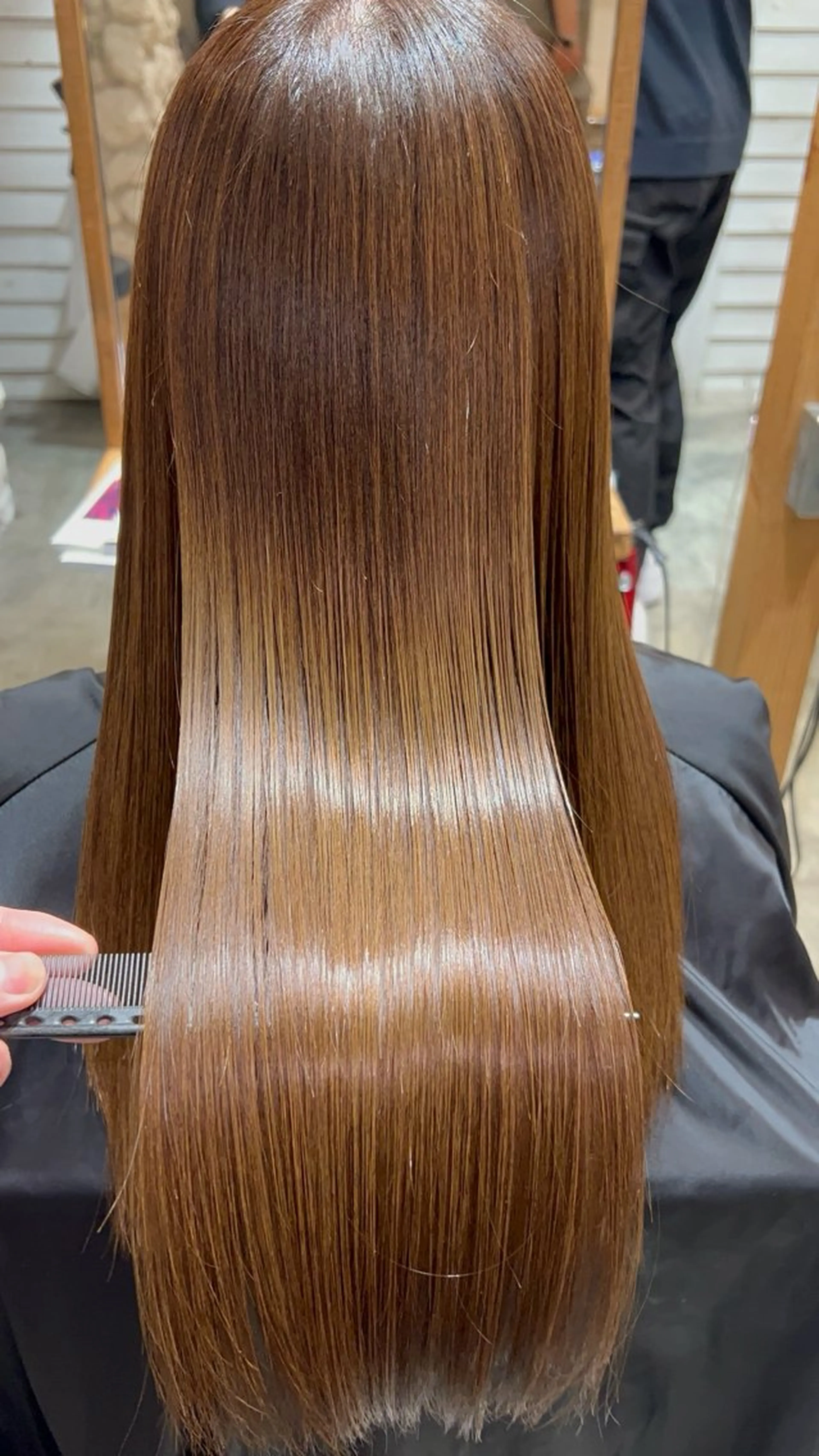 ロング ロング カット 縮毛矯正 トリートメント 大森 勝馬のヘアスタイル