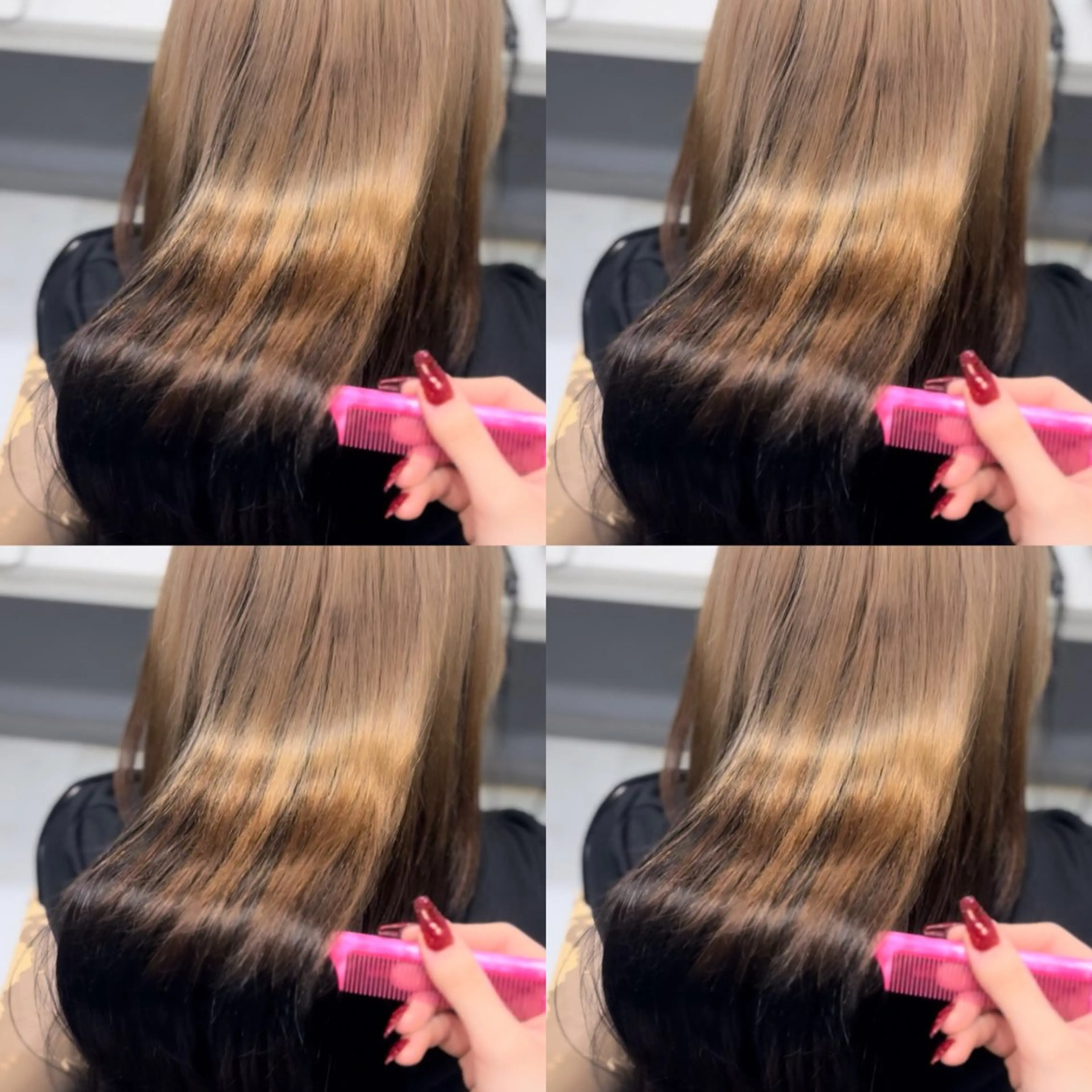 ミディアム カラー エクステ 🦋REISA🦋 エクステ×ハイトーンのヘアスタイル