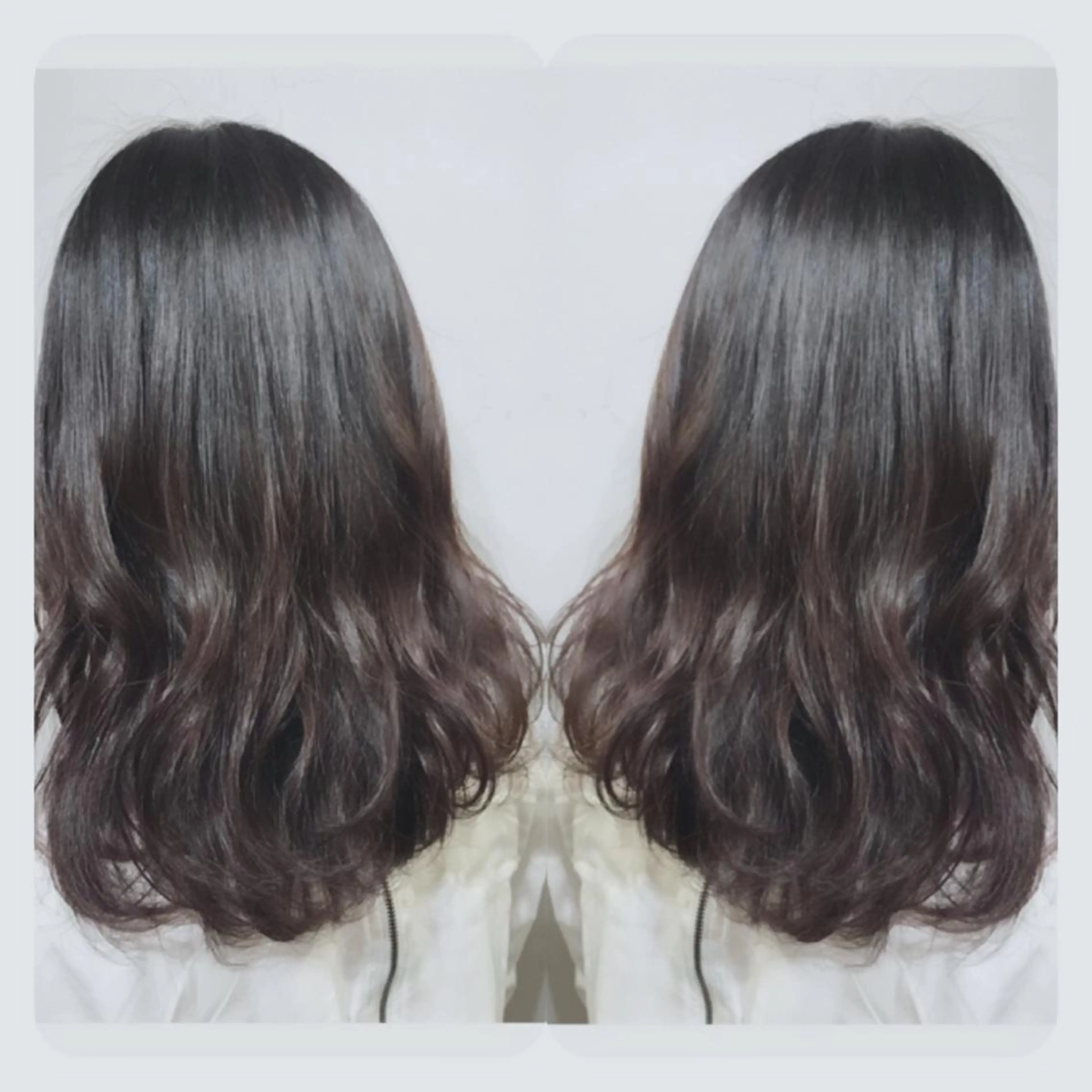 ミディアム カラー グラデーションカラー パープルカラー yui .のヘアスタイル