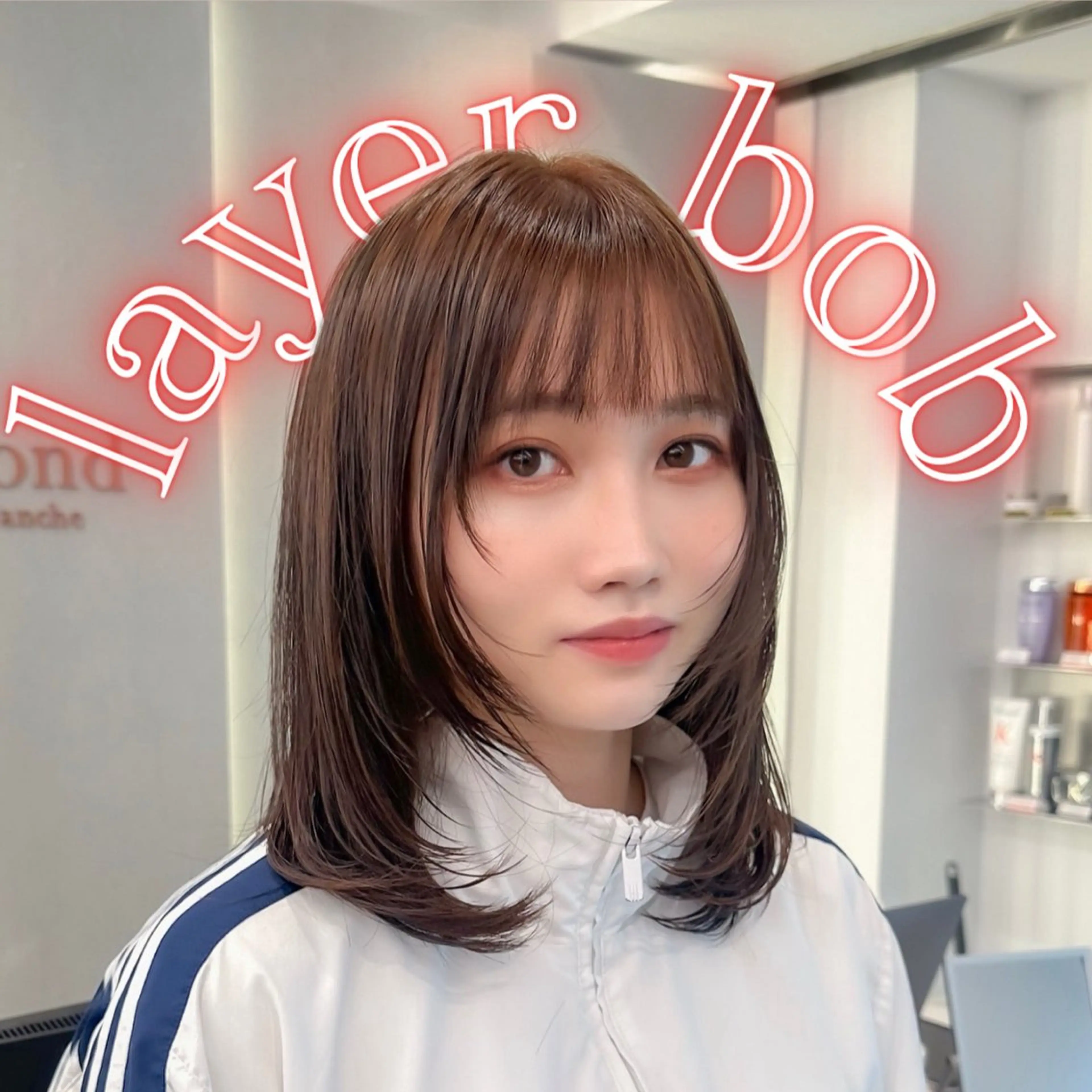 ミディアム カット ヘアカラー トリートメント レイヤー/韓国/ボブ 縮毛矯正/畠中ケントのヘアスタイル