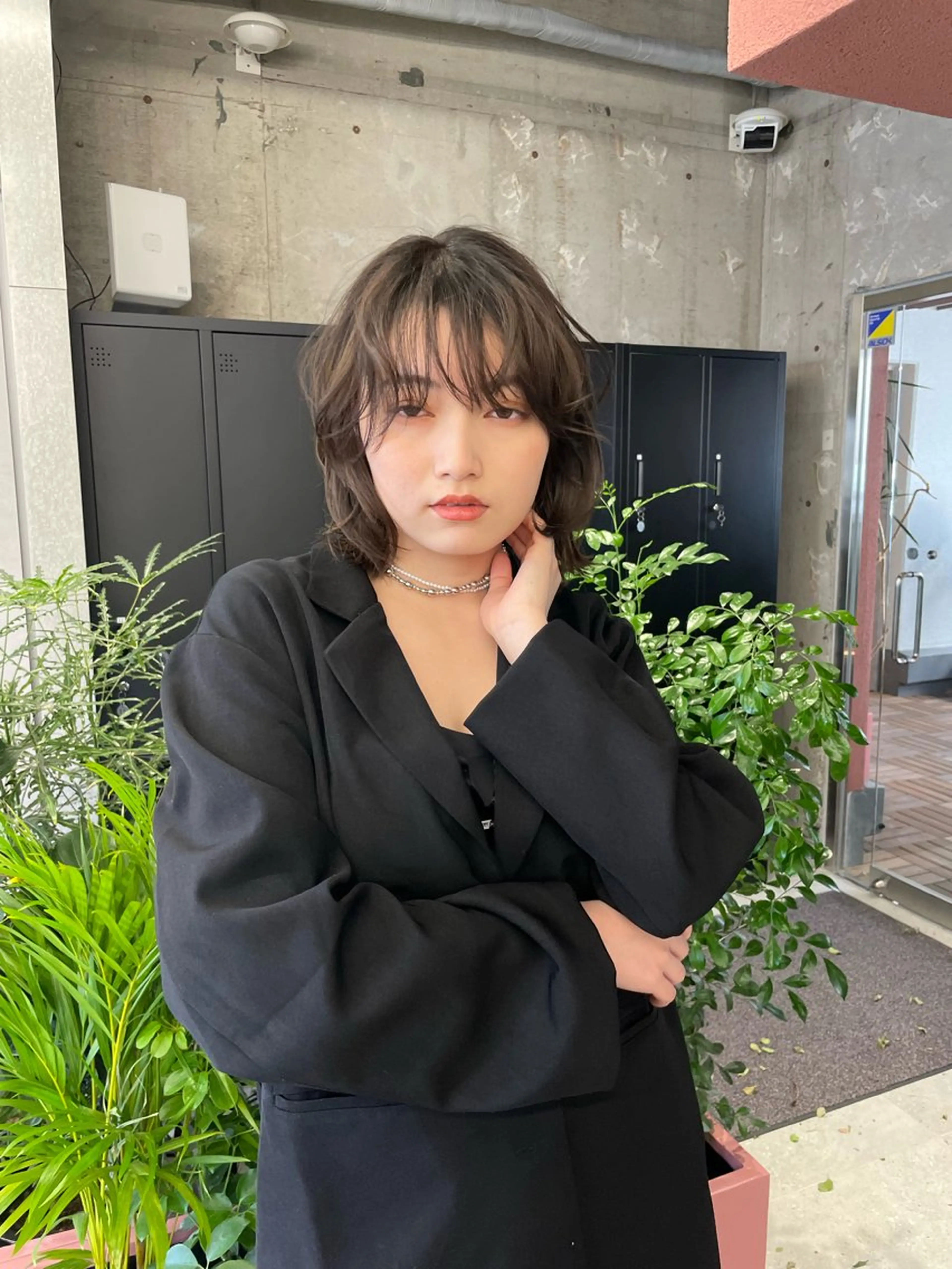 ミディアム カット パーマ トリートメント MIFA レイヤー／パーマのヘアスタイル