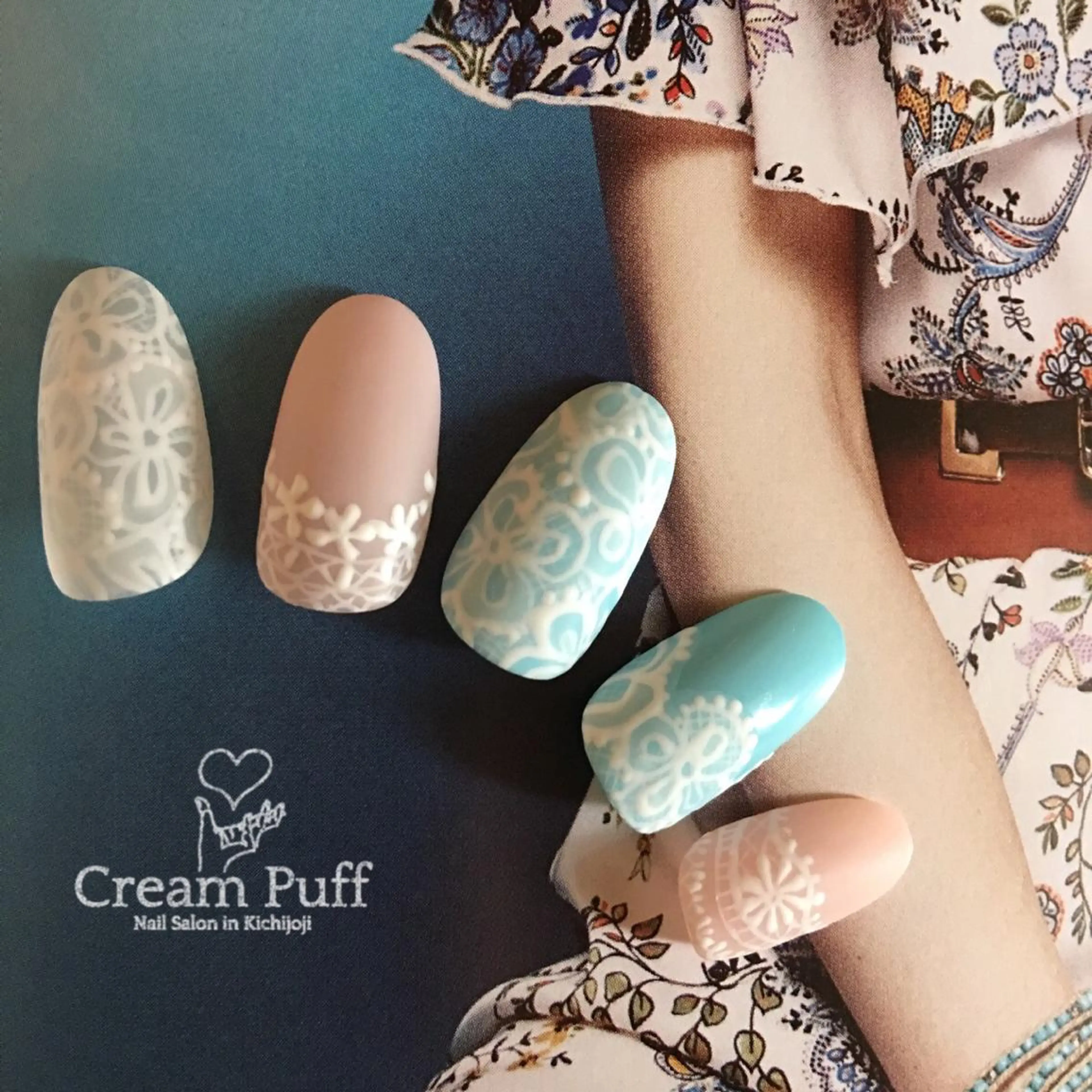 ネイル レース パステルネイル HAMANO MIKAのネイルデザイン