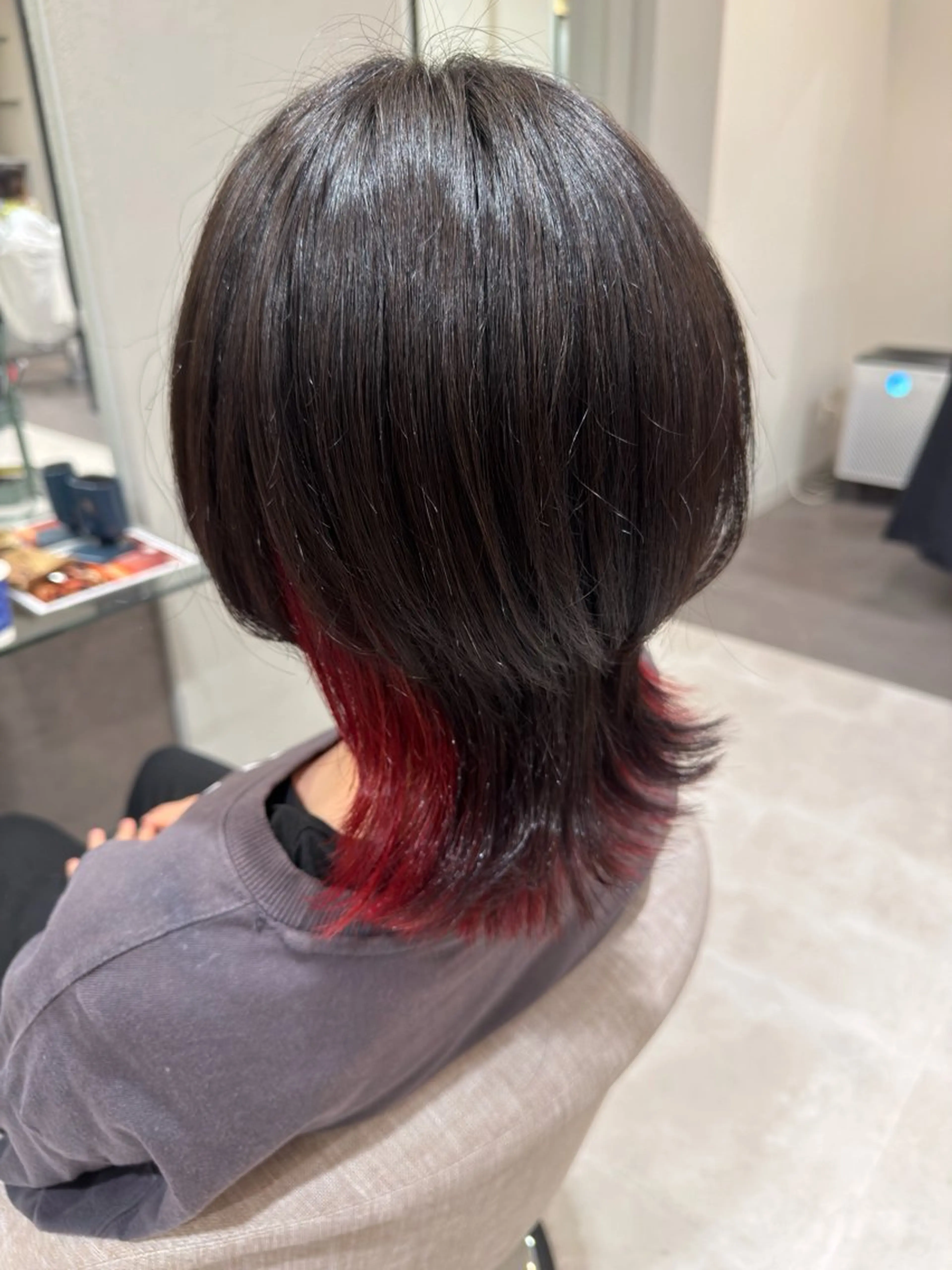 ミディアム カラー カット ヘアカラー トリートメント 井上 未悠のヘアスタイル