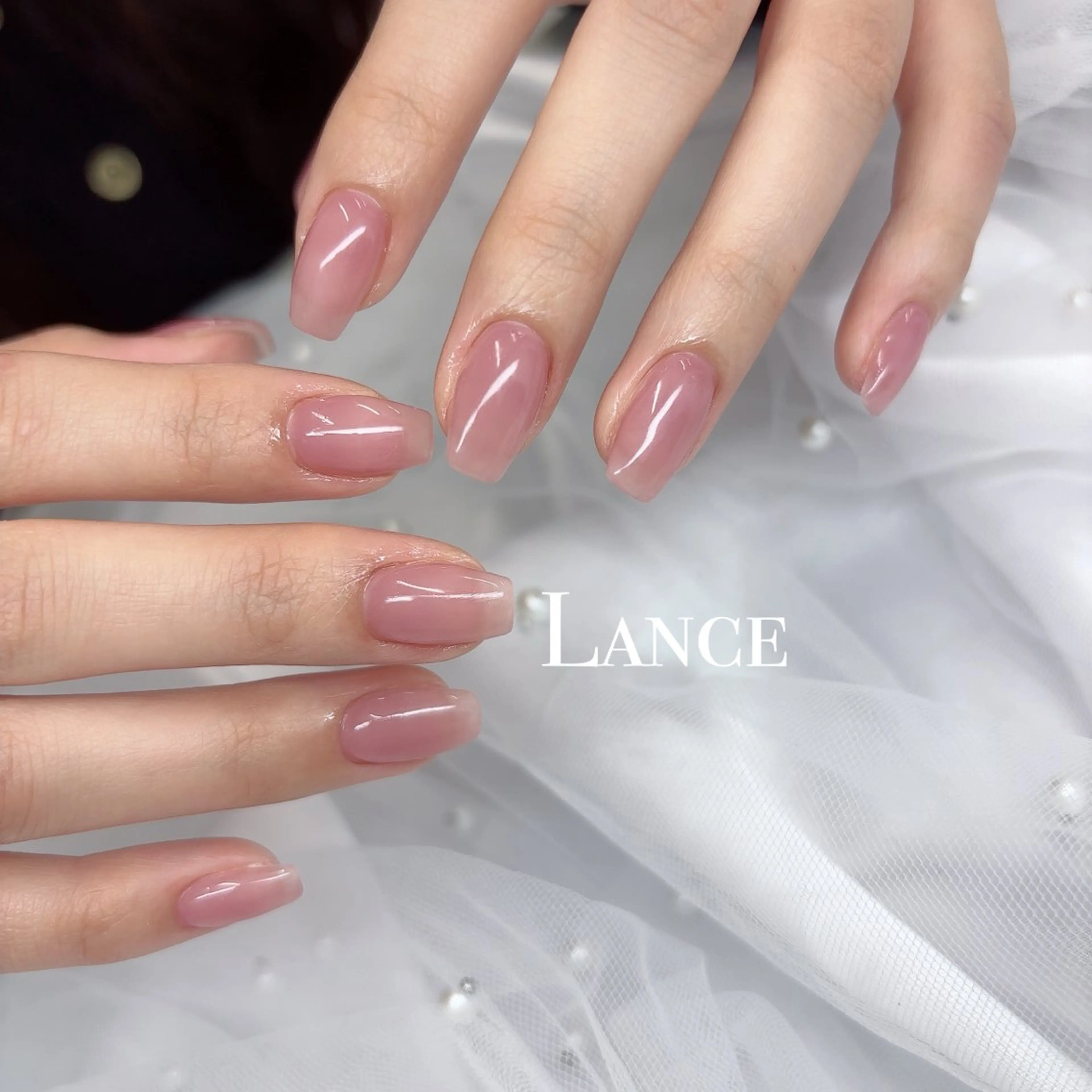 ネイル オーロラネイル フットネイル フレンチネイル ガラスフレンチ 氷ネイル・うるうるネイル ハンドネイル Lance nailのネイルデザイン