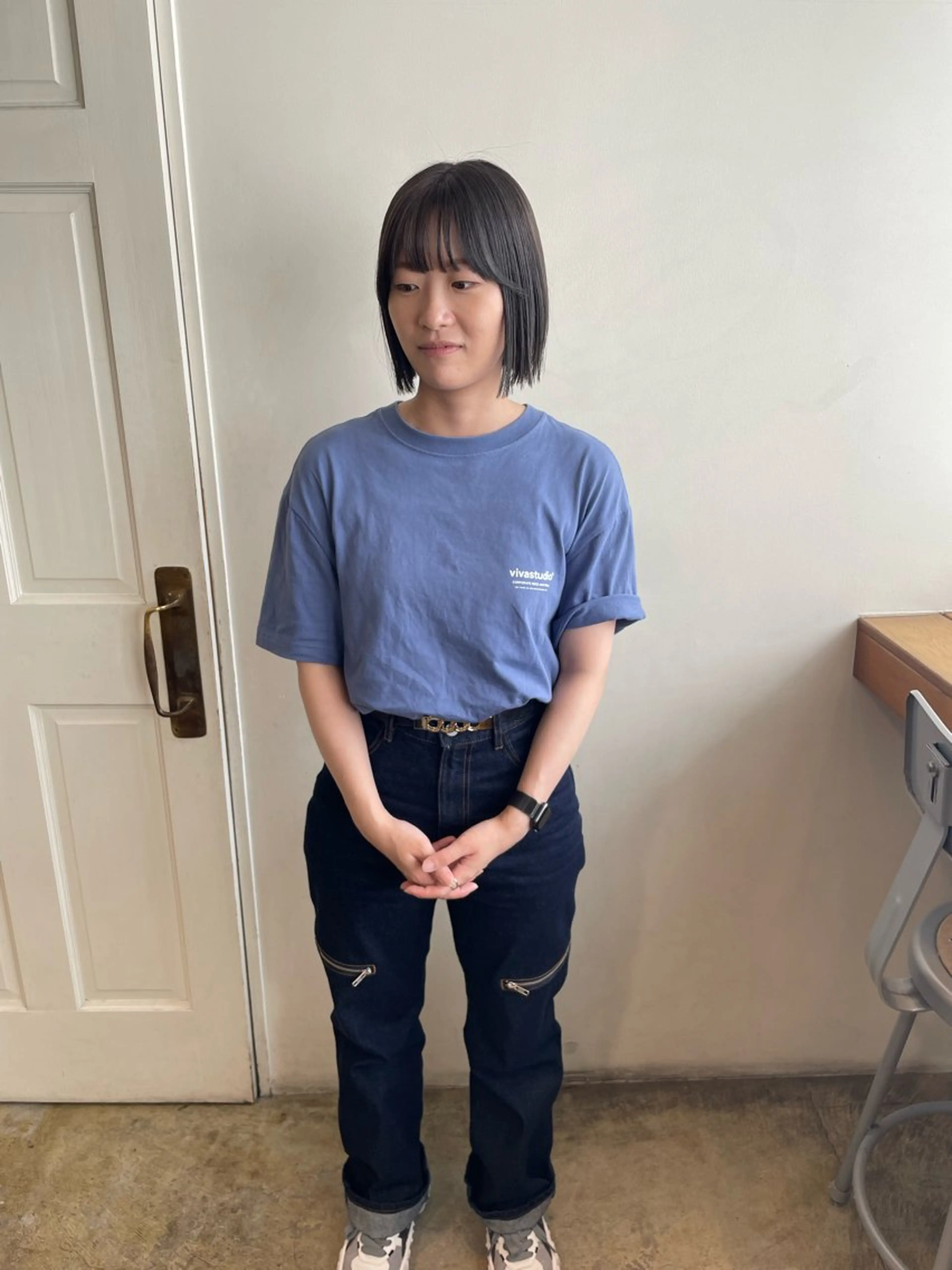 ショート カラー ブルーカラー ブルージュ カット ヘアカラー トリートメント MIOベージュカラー 柔らかいカラーのヘアスタイル