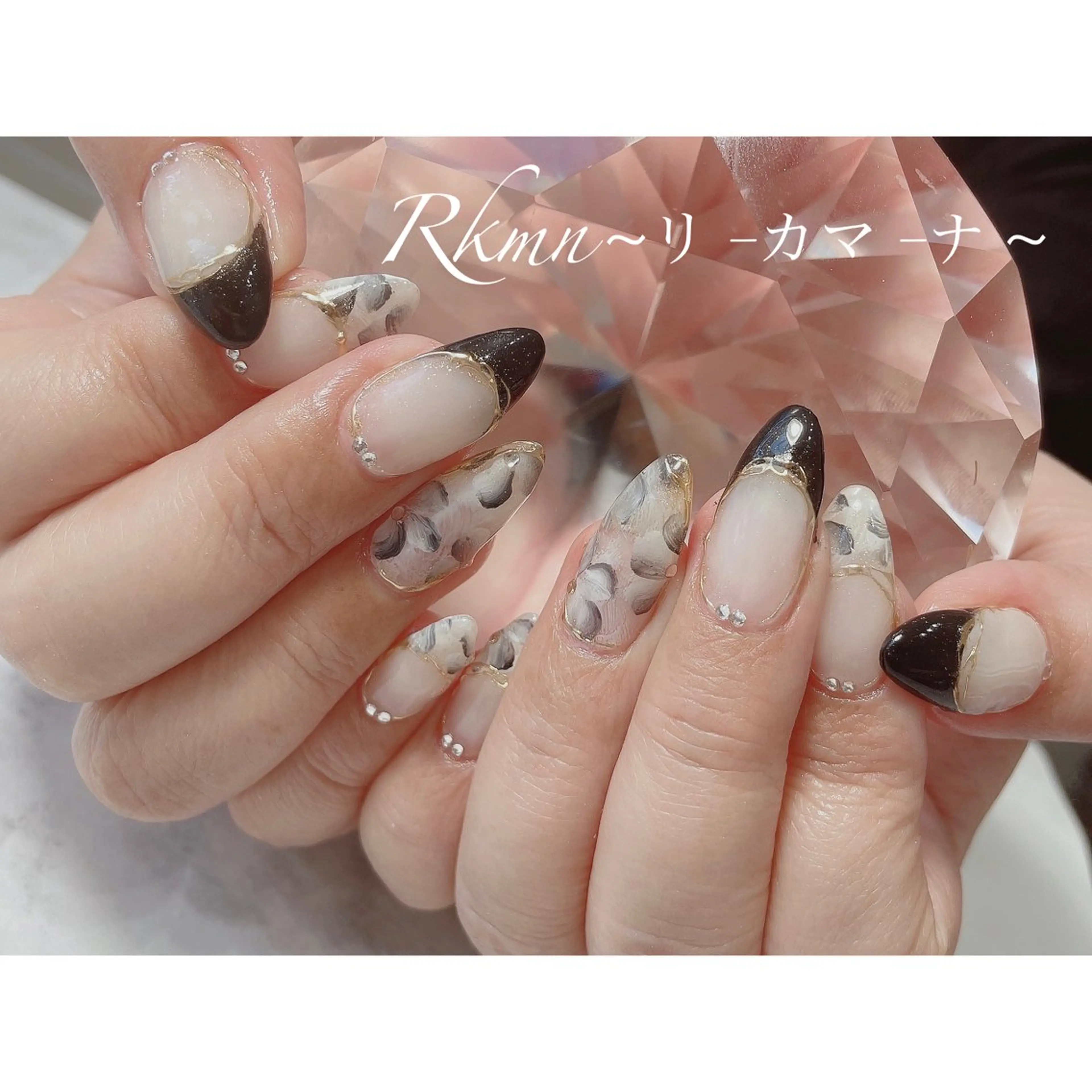 ネイル アートネイル フラワーネイル フレンチネイル ミラーネイル 春ネイル ハンドネイル フットネイル ハンドケア Rkmn ~リ-カマ-ナ~のネイルデザイン