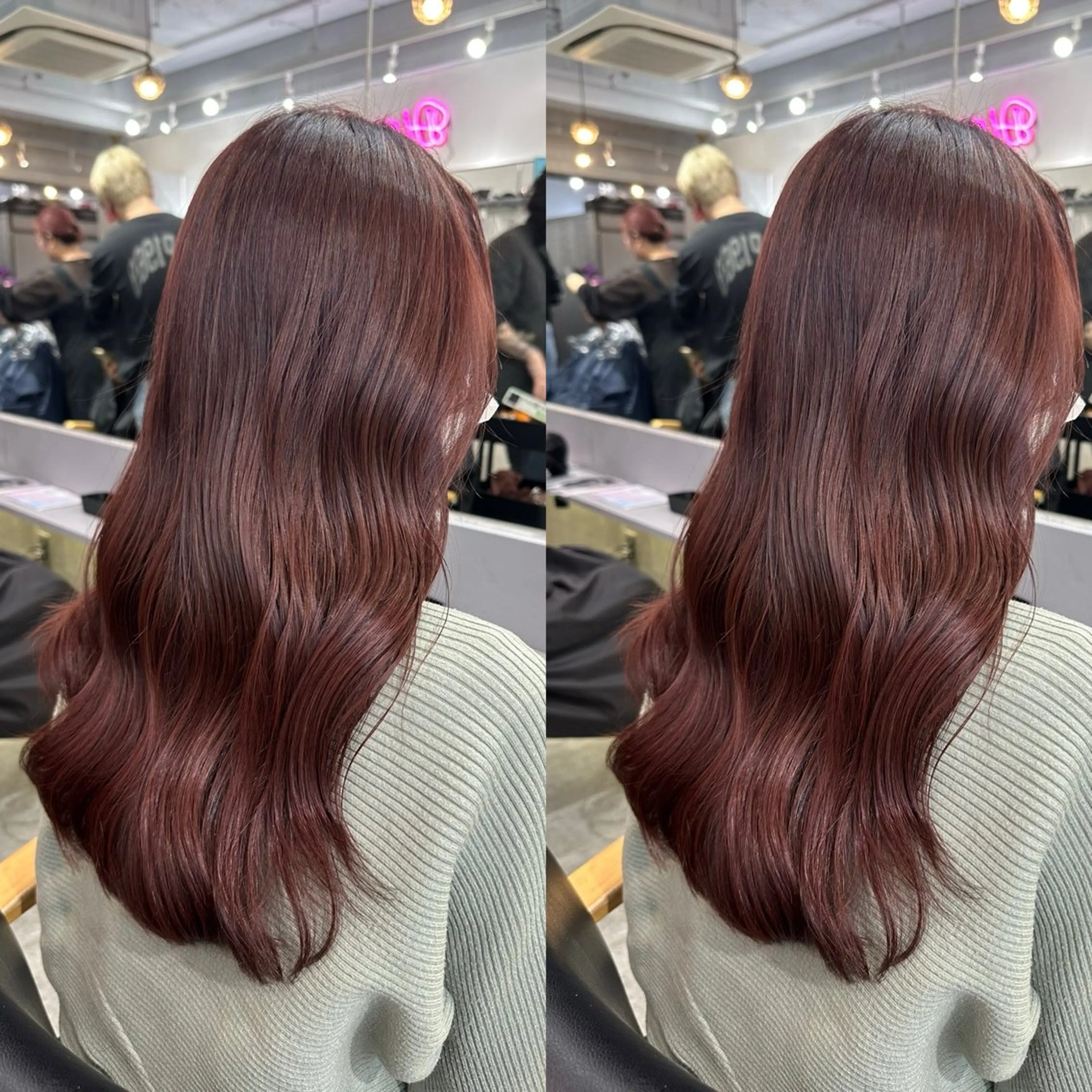 セミロング カラー ブリーチ 透明感カラー インナーカラー ブリーチなしカラー レッドカラー カット ヘアカラー トリートメント 縮毛矯正×ボブ💎 髪質改善/木下のヘアスタイル