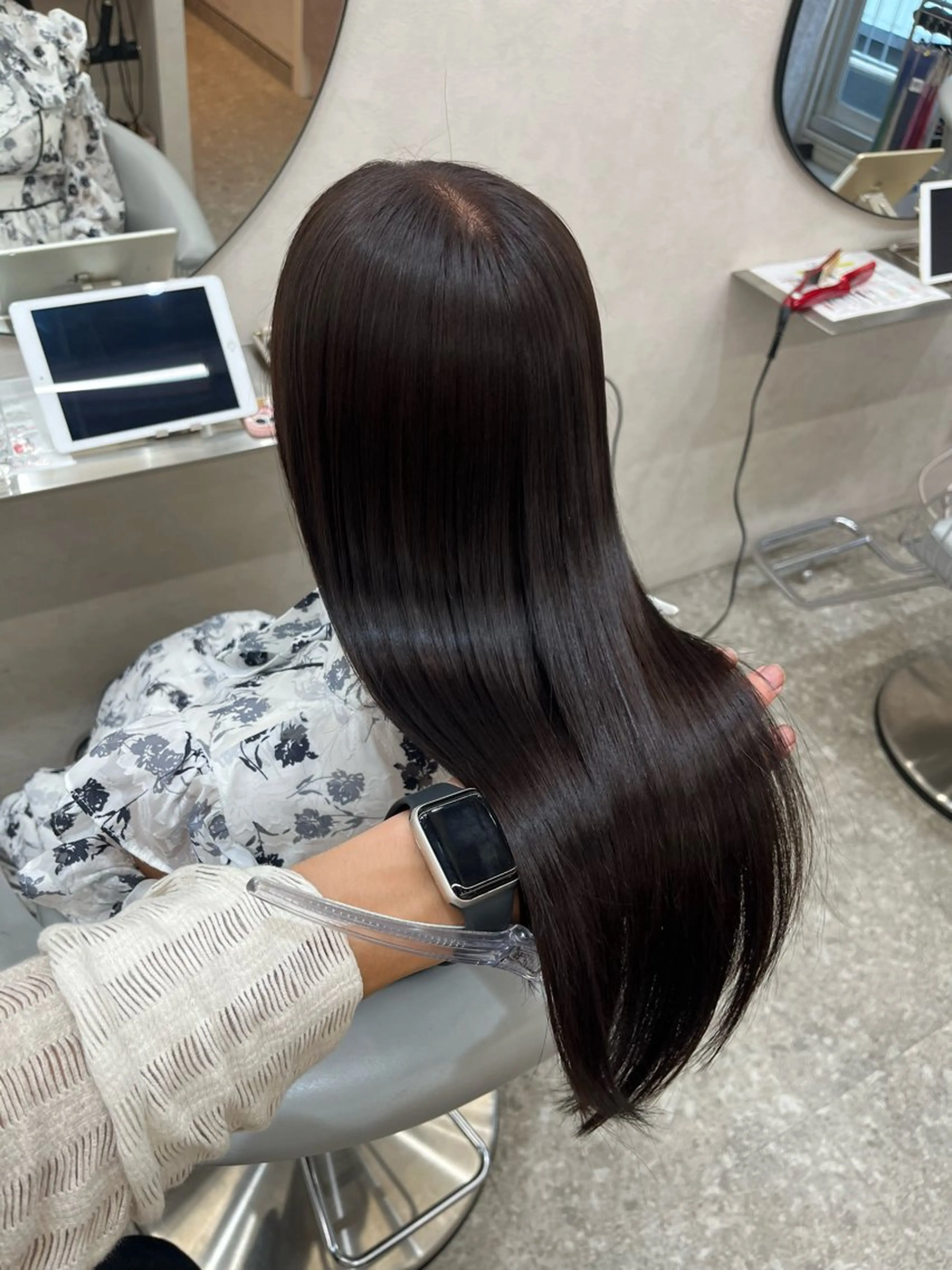 セミロング カラー ブラウンカラー カット ヘアカラー トリートメント 韓国ハッシュカット/ 新宿/髪質改善/岡崎のヘアスタイル