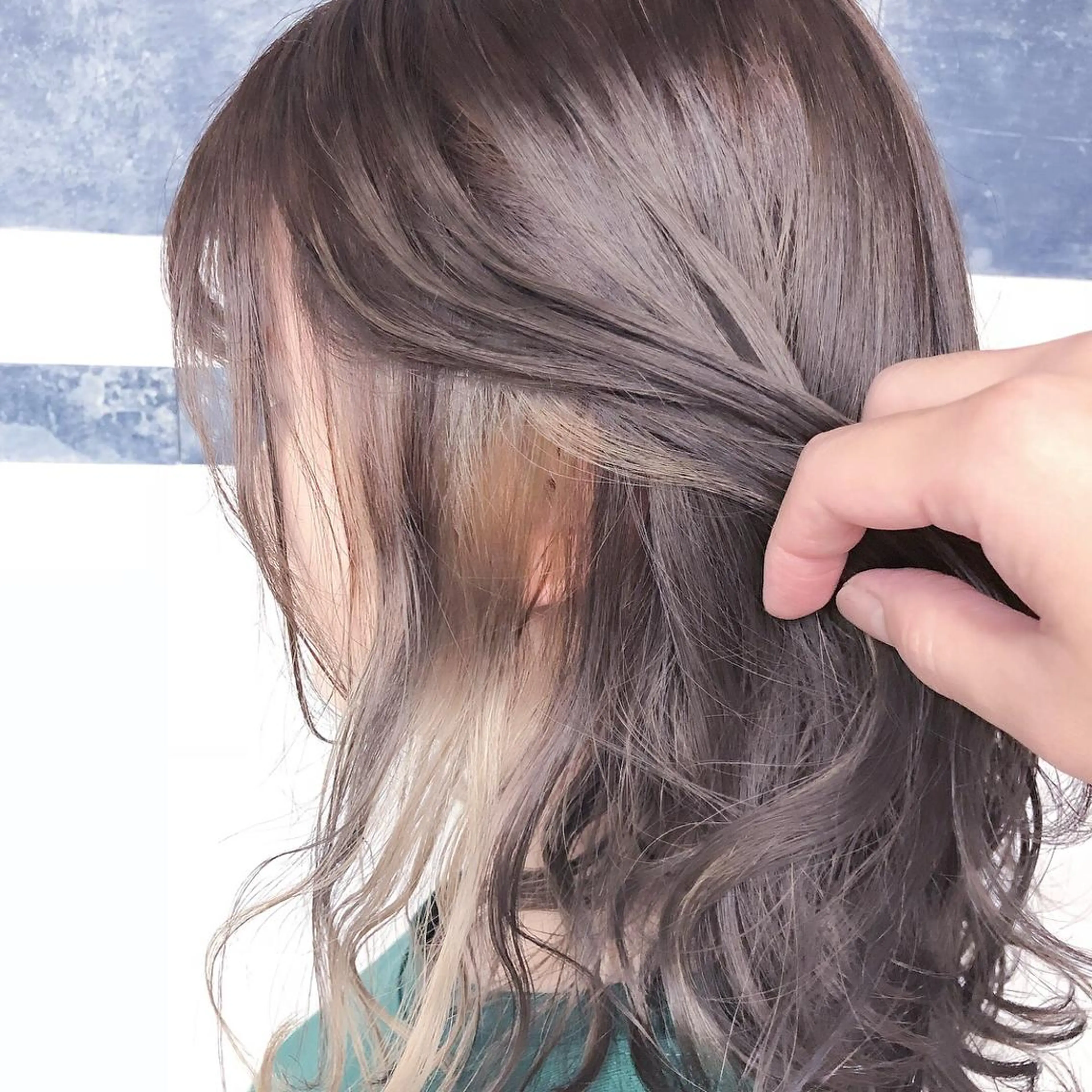 セミロング カラー ブリーチ インナーカラー ラベンダーカラー カット ヘアカラー ❤️Ruminate 日暮里店❤️のヘアスタイル