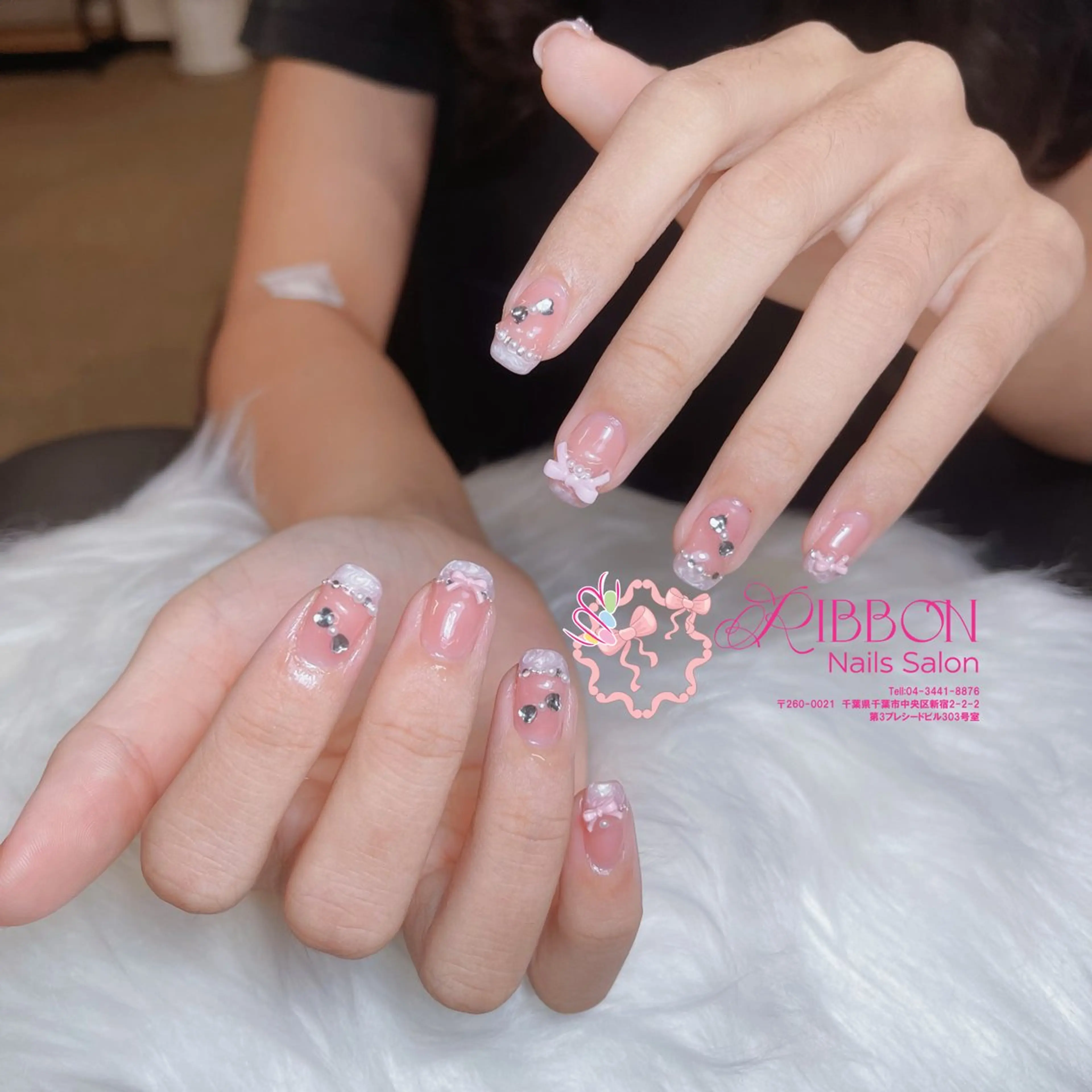 ネイル チークネイル フットネイル フレンチネイル グラデーション 韓国ネイル Ribbonnail salonのネイルデザイン