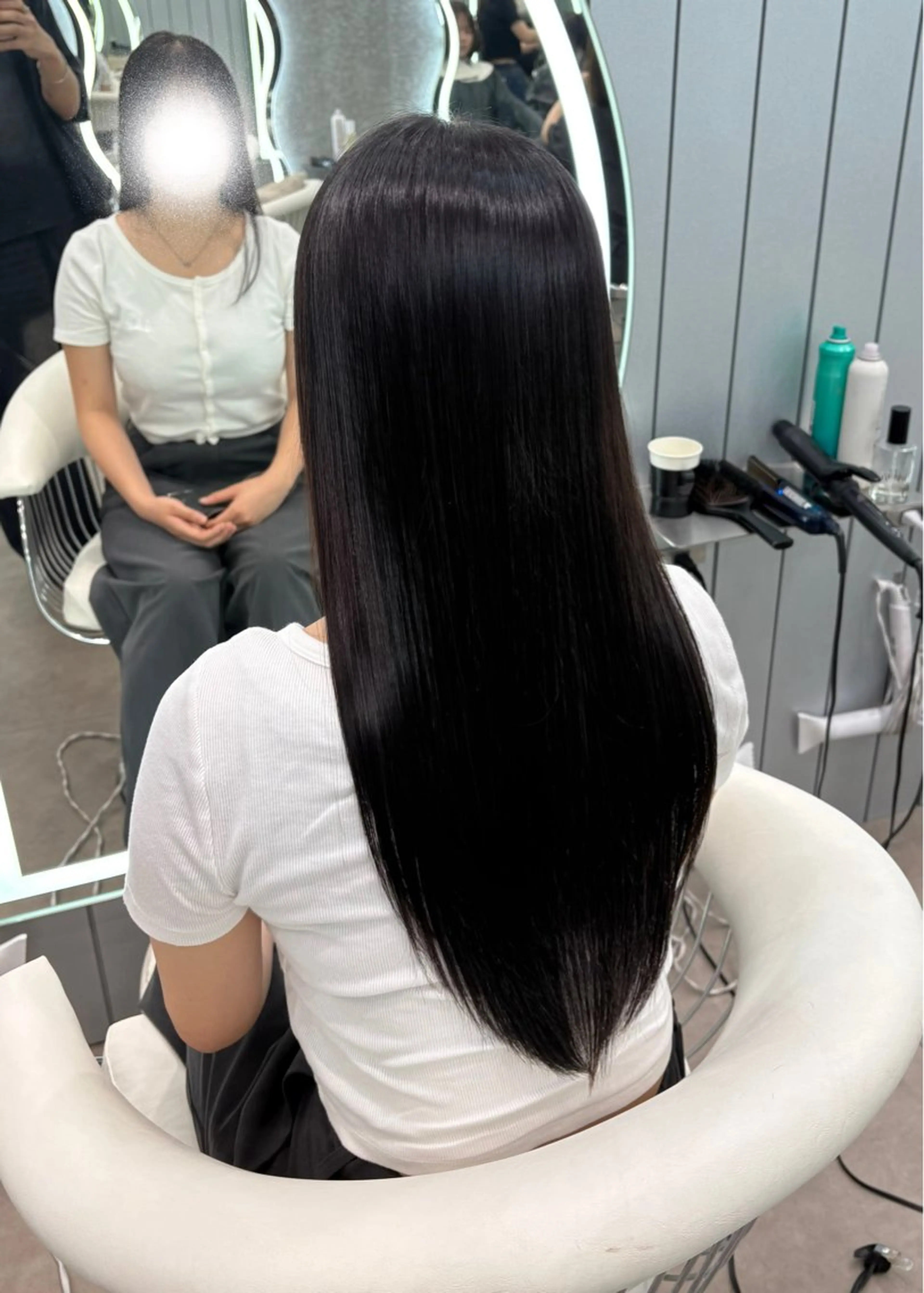 ロング カラー ヘアアレンジ アッシュ 黒髪 ブリーチ ブルーカラー ブルーブラック カット ヘアカラー 縮毛矯正 トリートメント ヘアセット 大宮‎🩵縮毛矯正 レイヤー　佐藤和のヘアスタイル