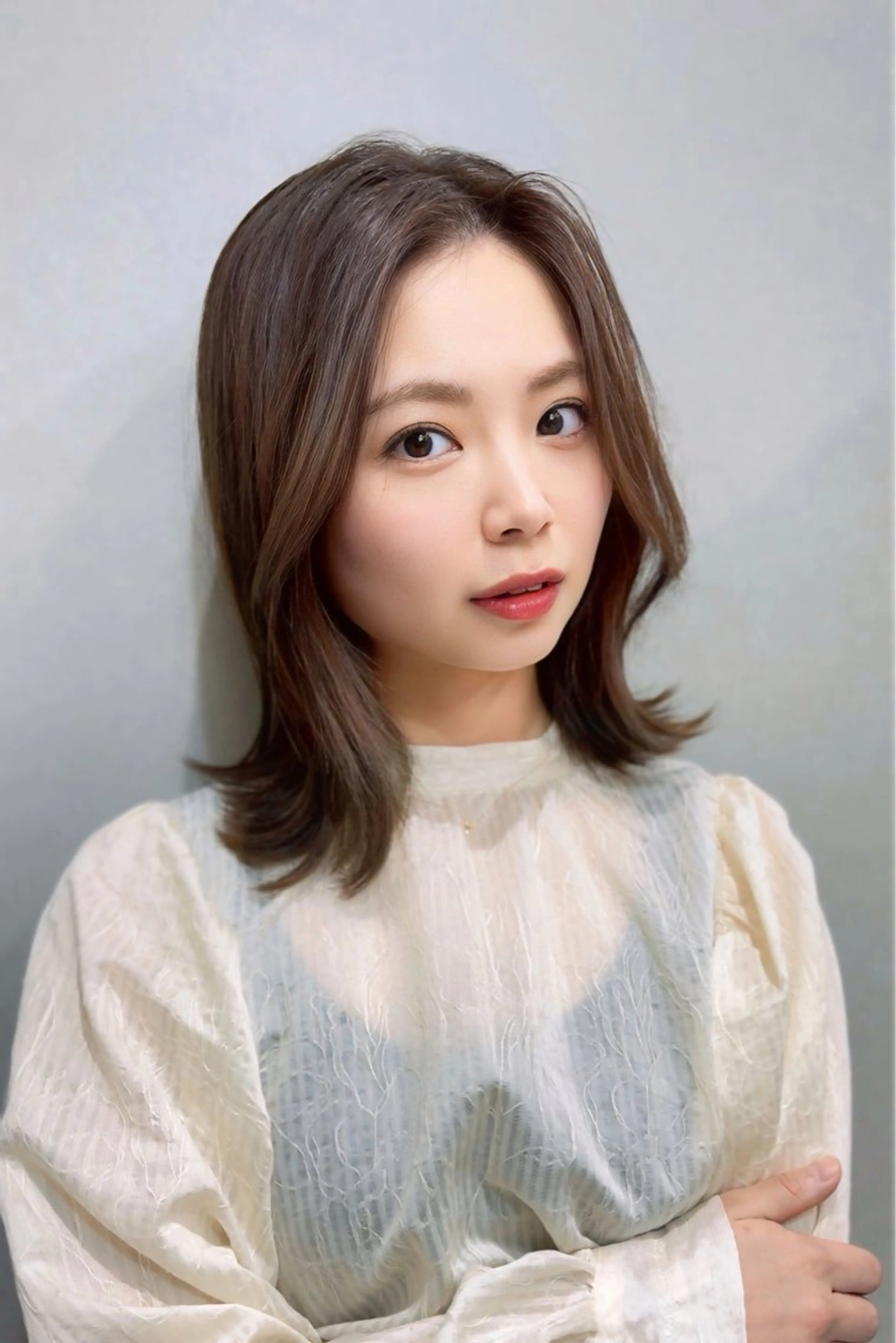 ミディアム カット ヘアカラー トリートメント Blue 髪質改善 💎松藤 莉奈のヘアスタイル