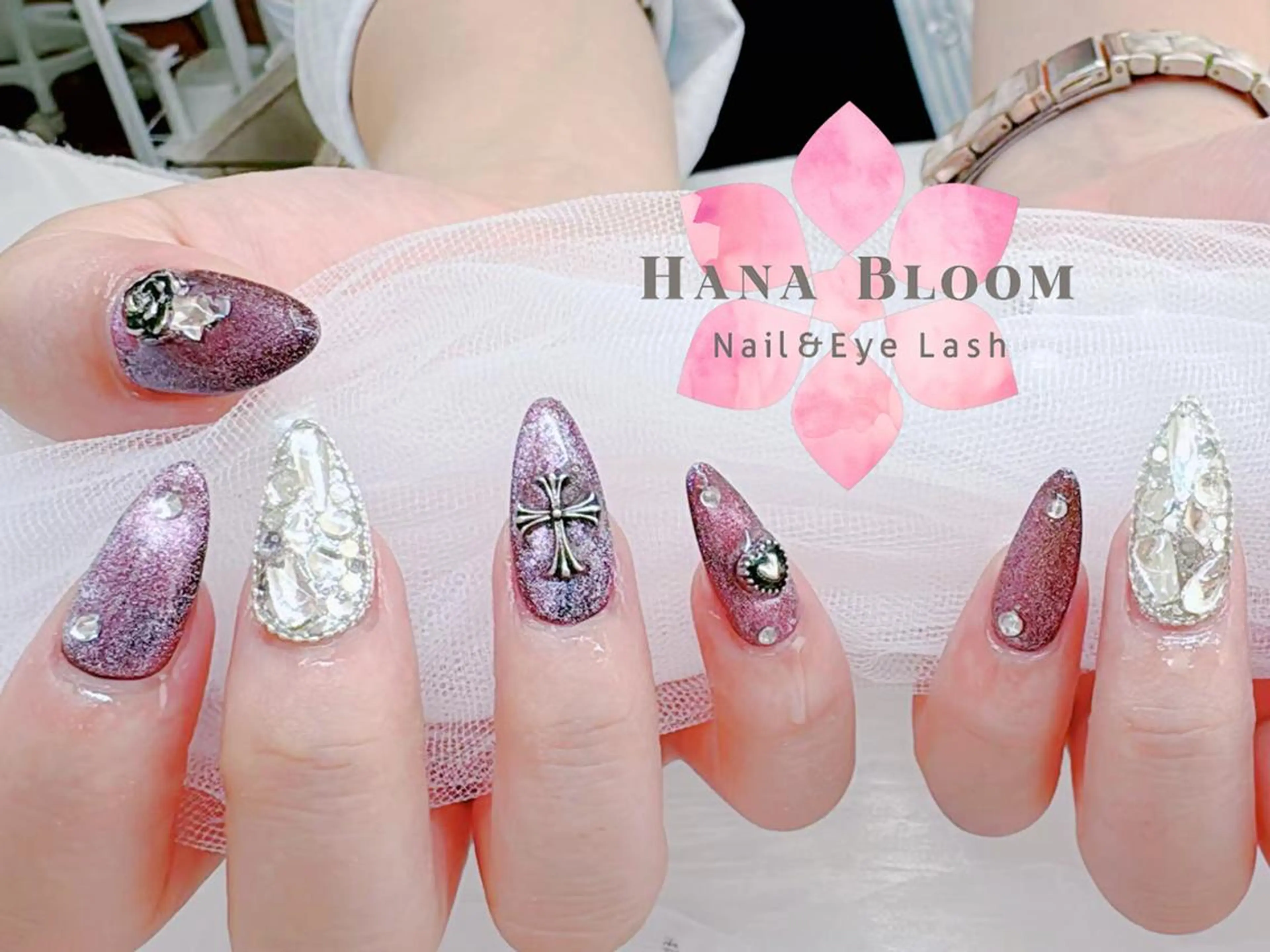 ネイル 長さ出し フレンチネイル ジェルネイル ガラスフレンチ 韓国ネイル Hana Bloom Nail💛Rinaのネイルデザイン