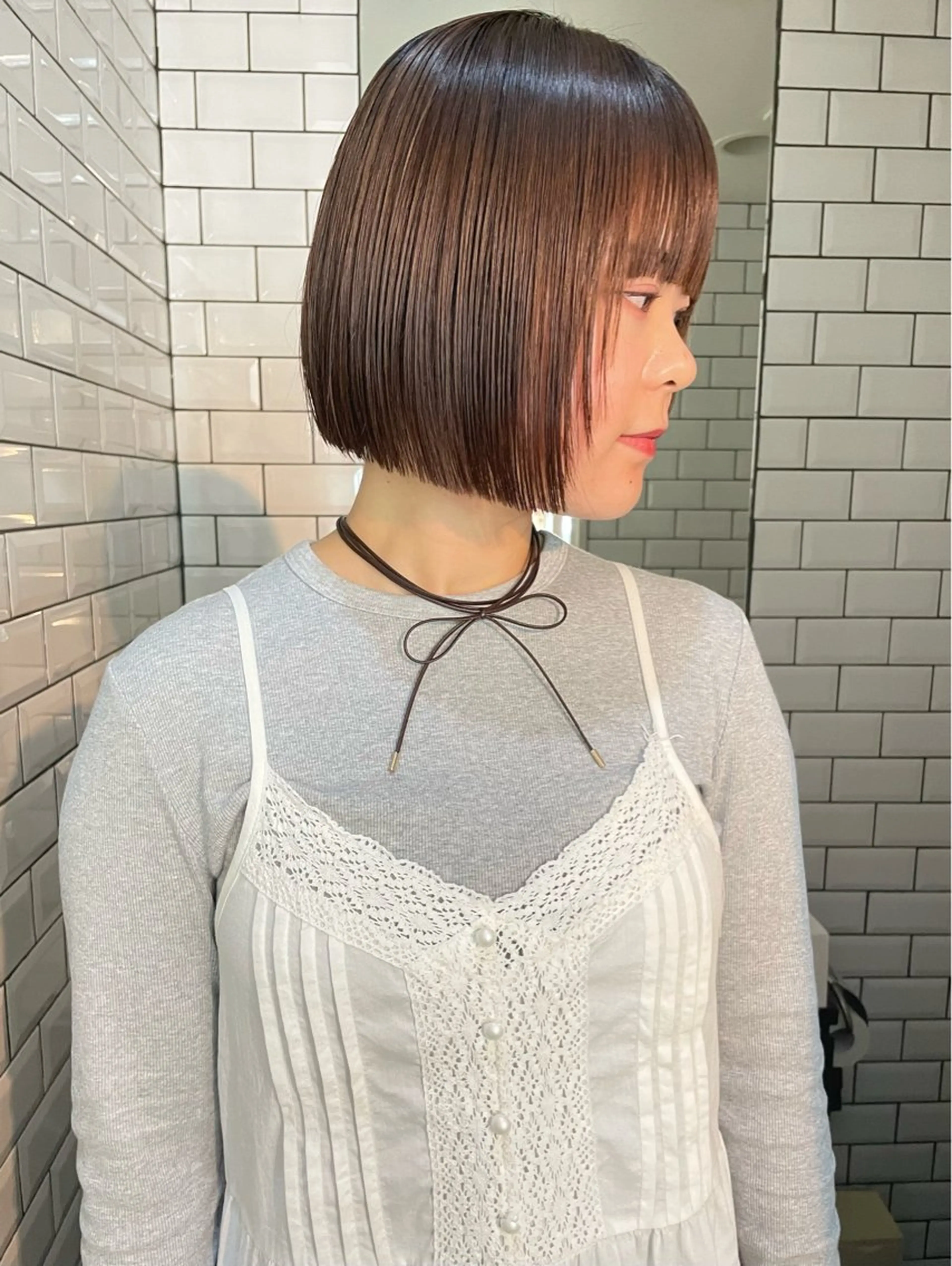 ショート カラー ボブ.顔周りカット カット/ユキカのヘアスタイル