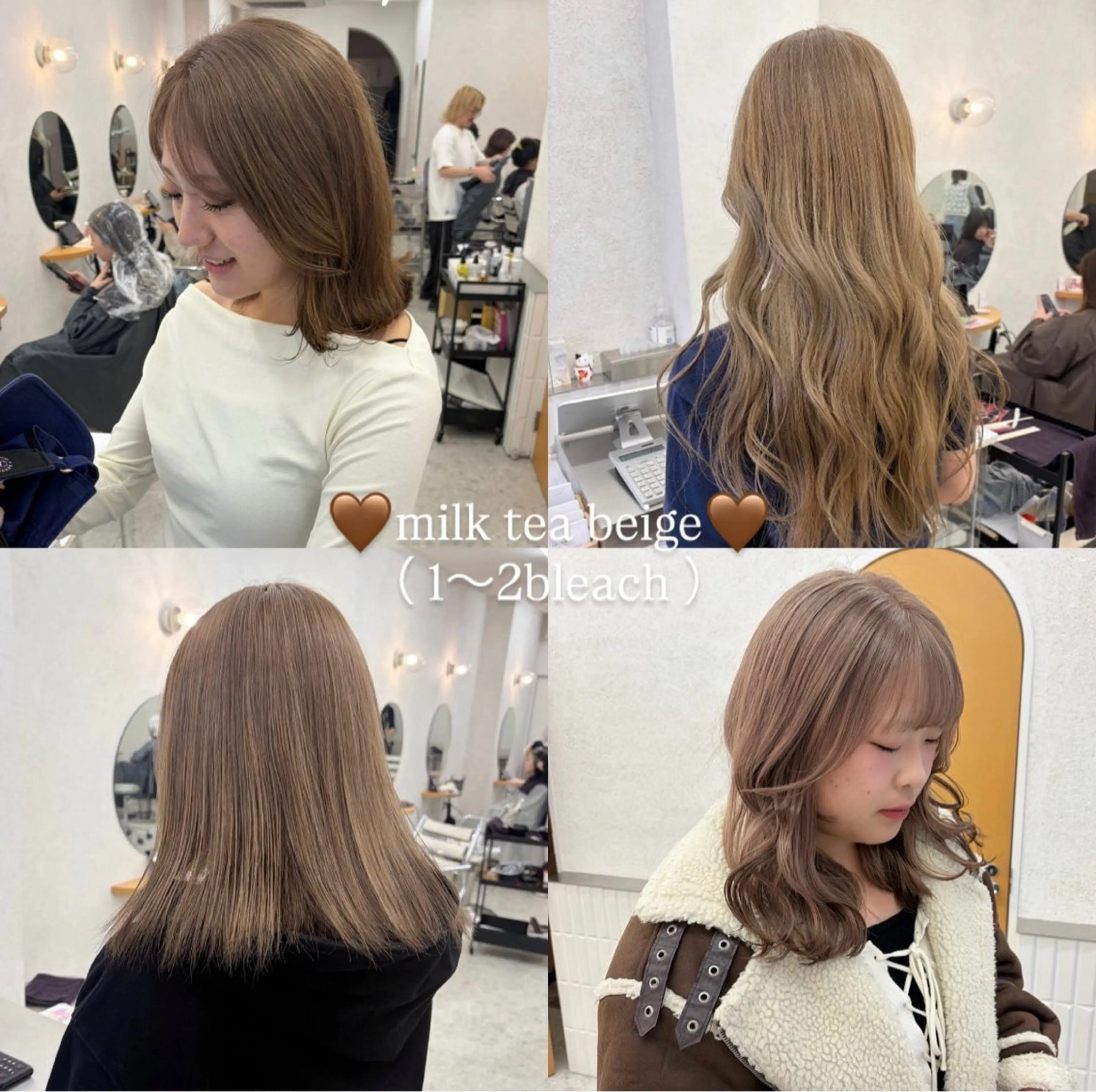 ロング ヘアカラー リン🔔ボブ cut 柔らかベージュ🤎のヘアスタイル