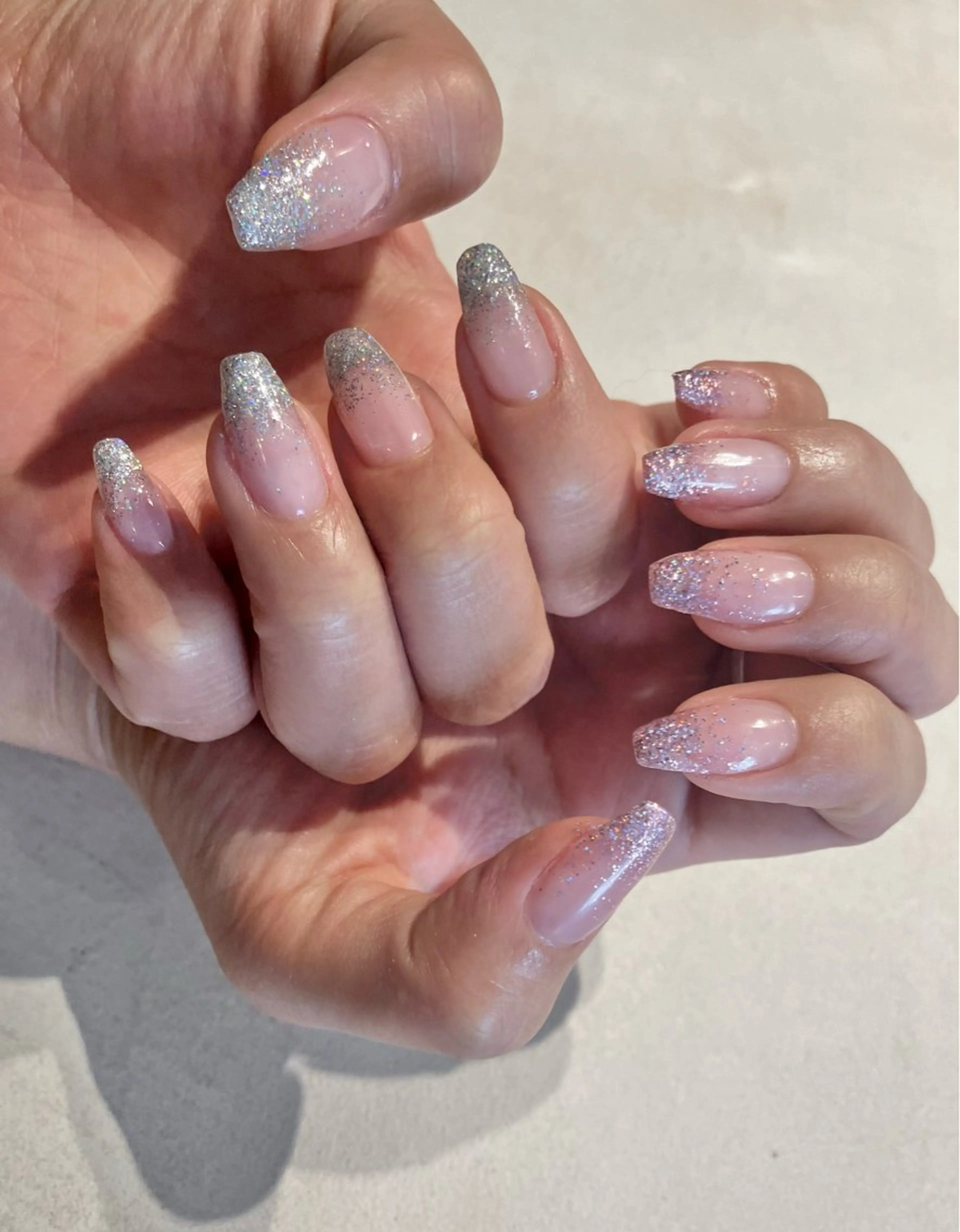 ネイル オーロラネイル 入学式 グラデーション 卒業式 ラメ(グリッター) COCO Nail　光が丘駅近のネイルデザイン