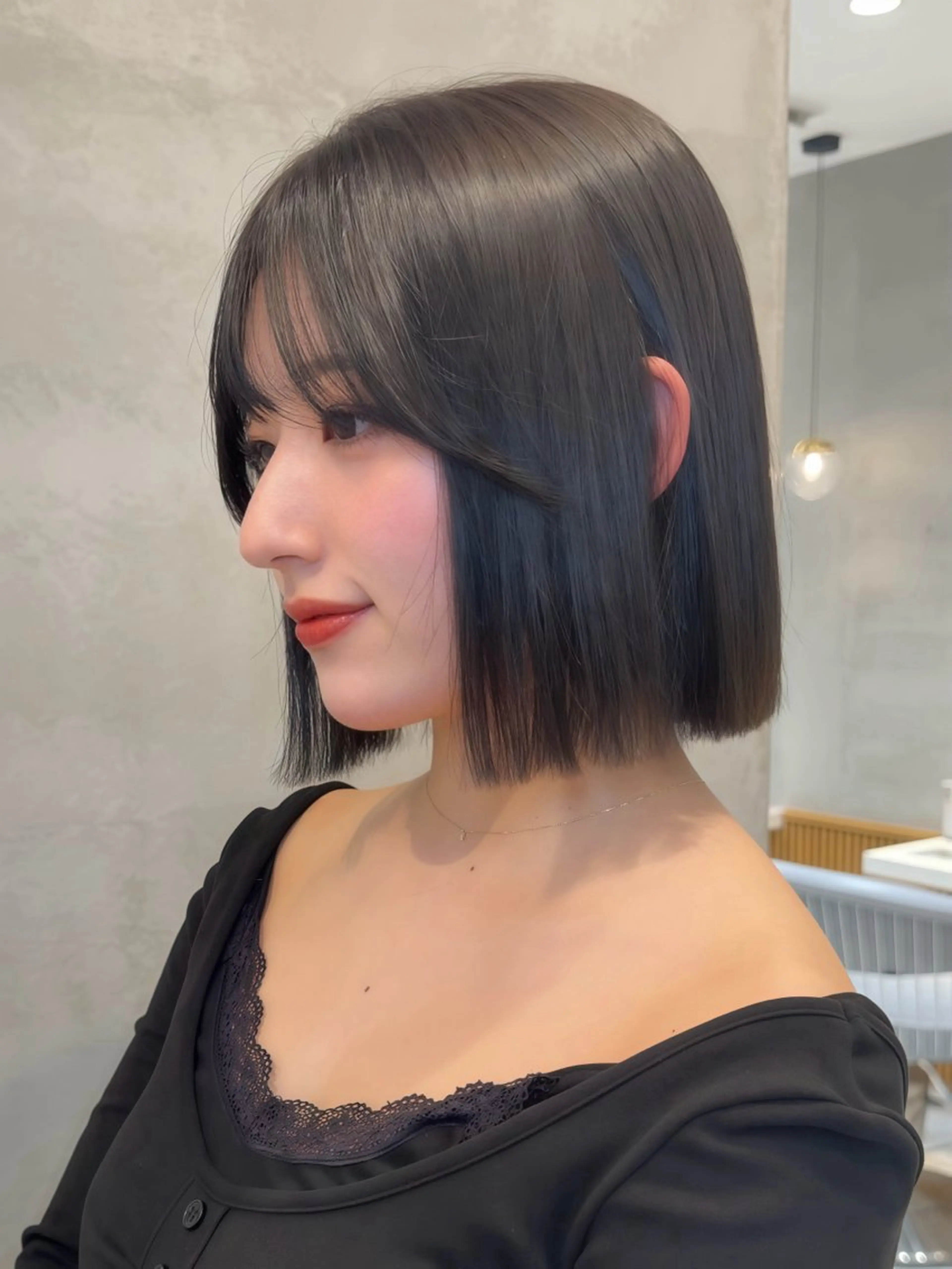 ミディアム カット 縮毛矯正 トリートメント けいし🐬ボブ 美髪縮毛矯正のヘアスタイル