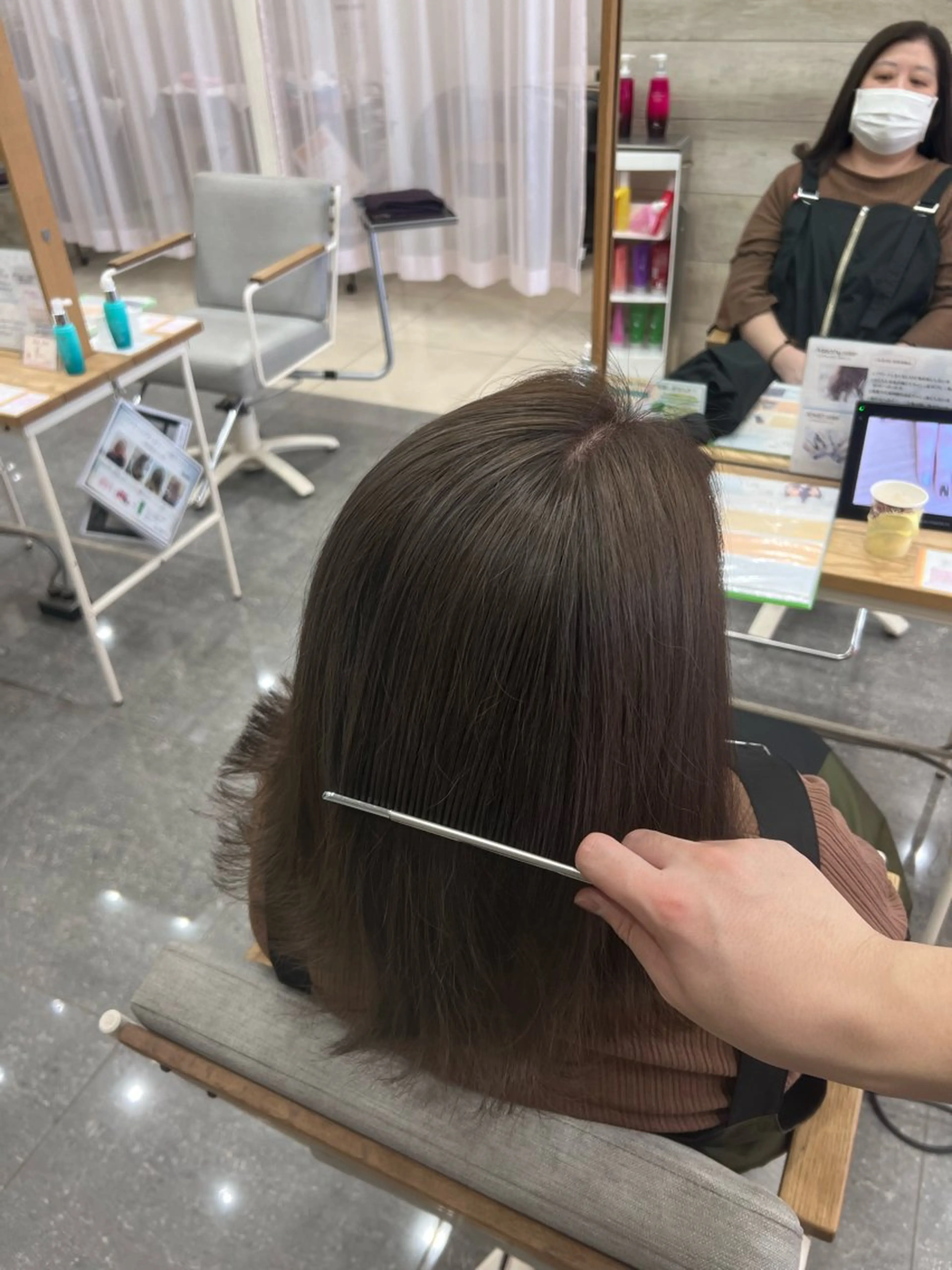 セミロング カラー ヘアカラー 太白区/白髪ぼかし ハイライト/千葉達人のヘアスタイル