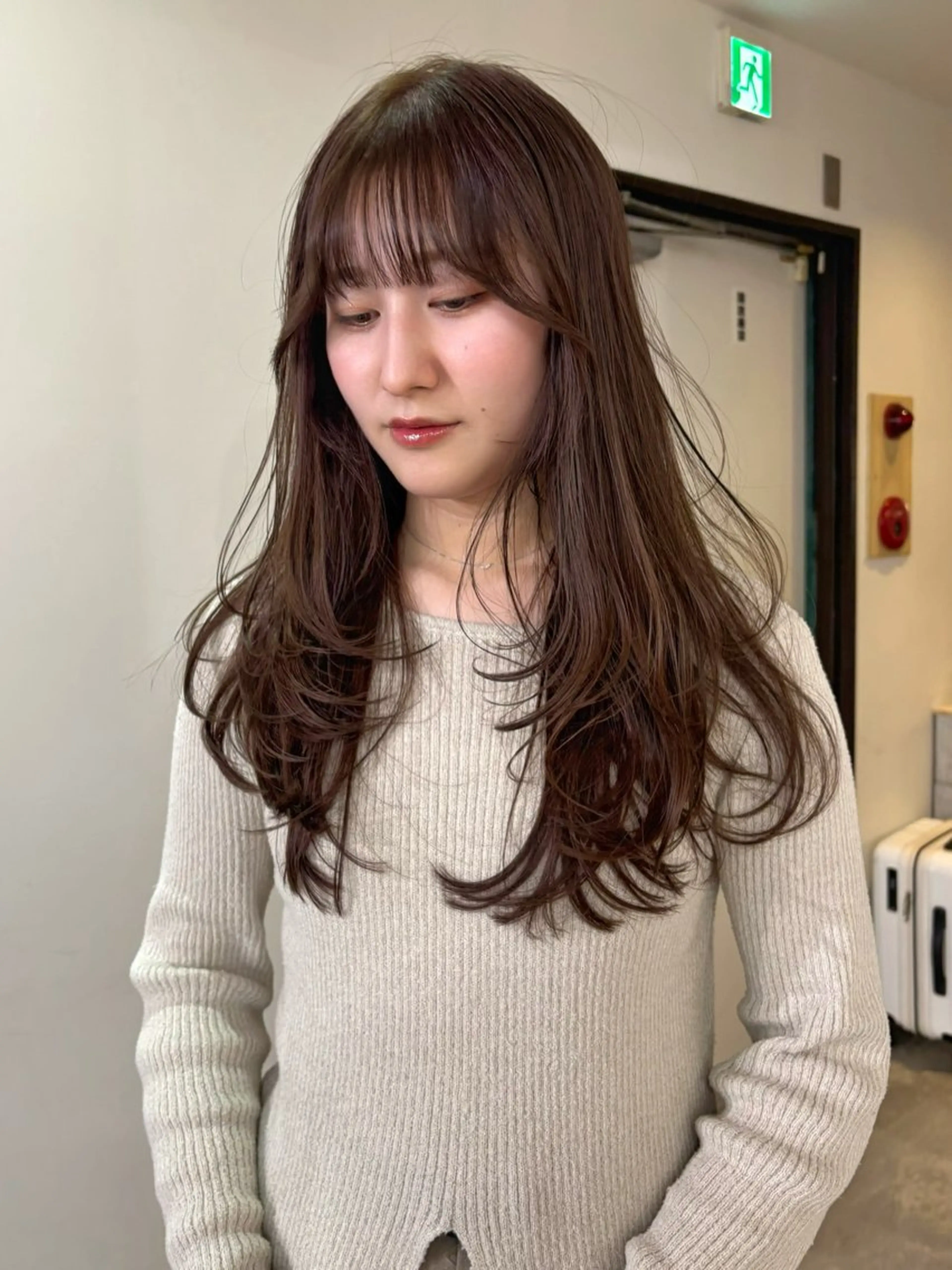 ロング カラー ブリーチ ダブルカラー ブリーチなしカラー カット ヘアカラー mizuki/ピンク ベージュ.レイヤーのヘアスタイル