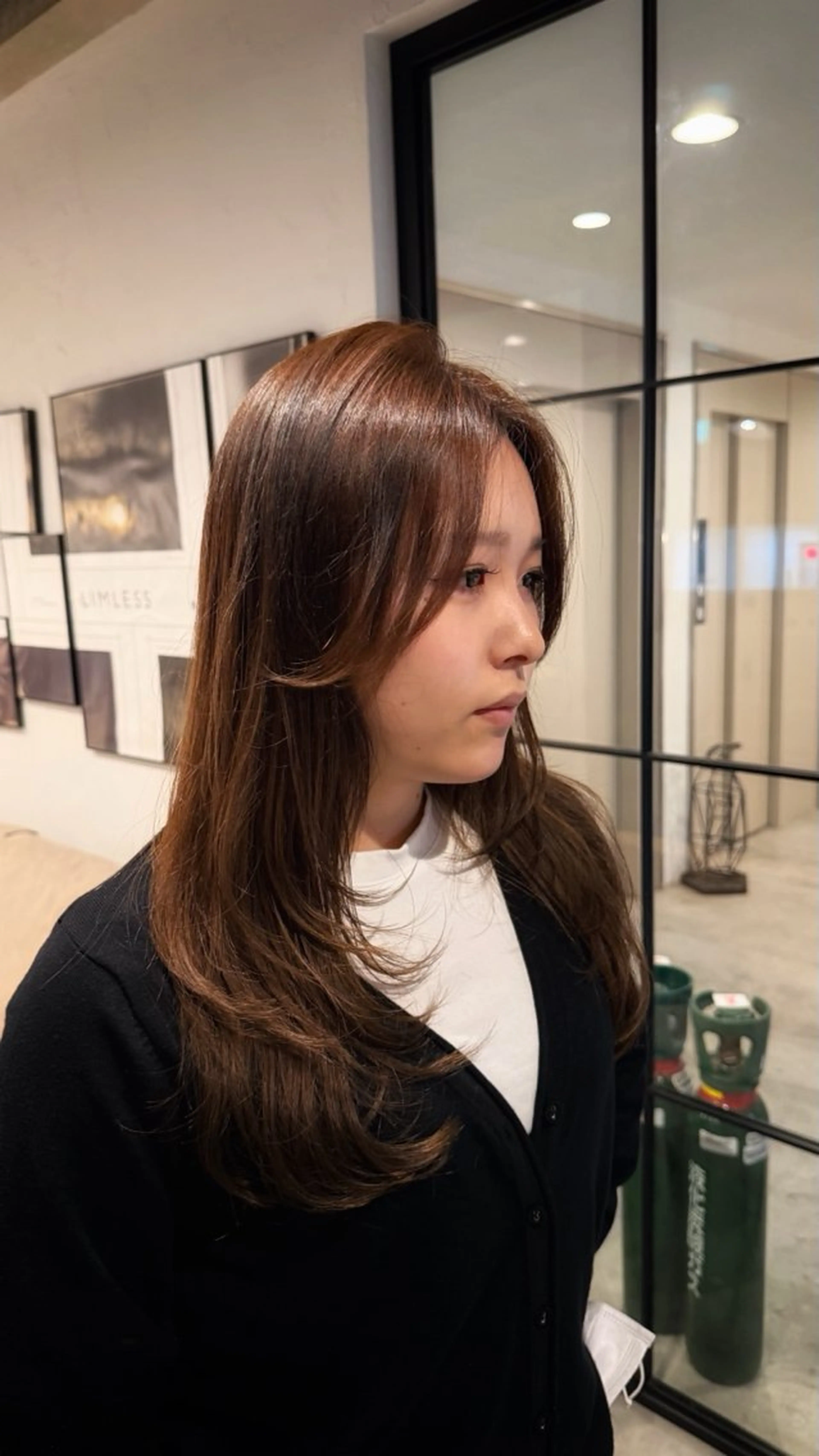 ロング 縮毛矯正/ベージュ 新潟/レイヤー/有紗のヘアスタイル