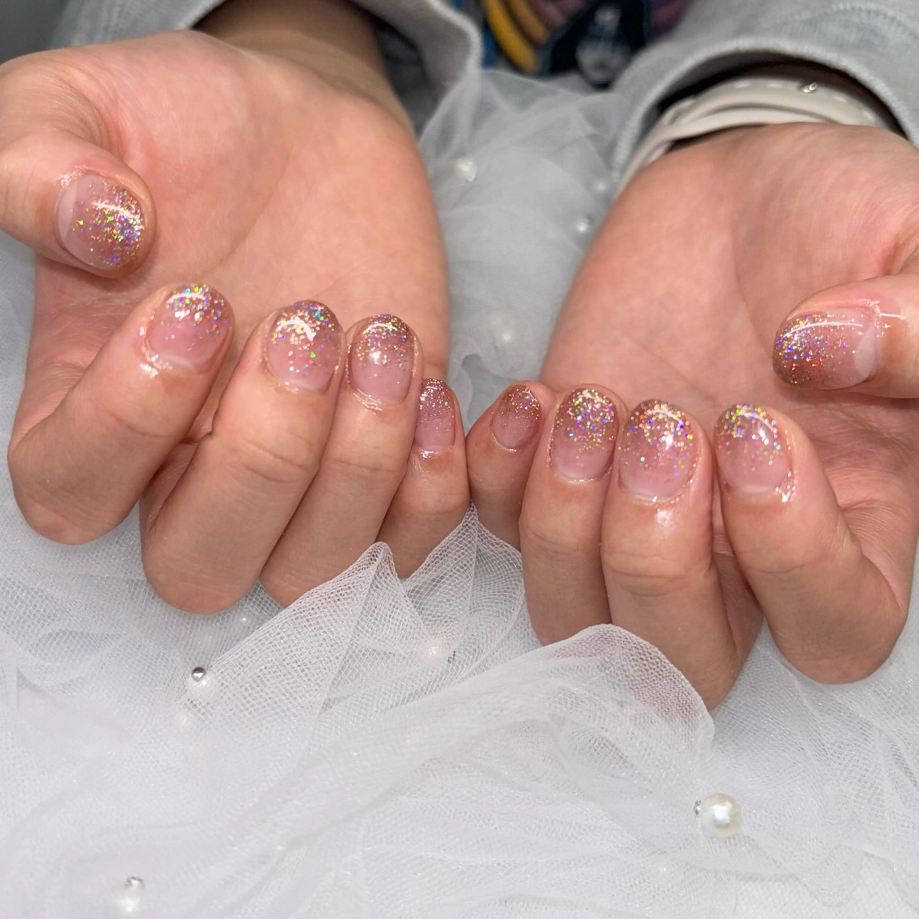 ネイル ブラウン フラッシュネイル ハンドネイル 荒巻 めいのネイルデザイン