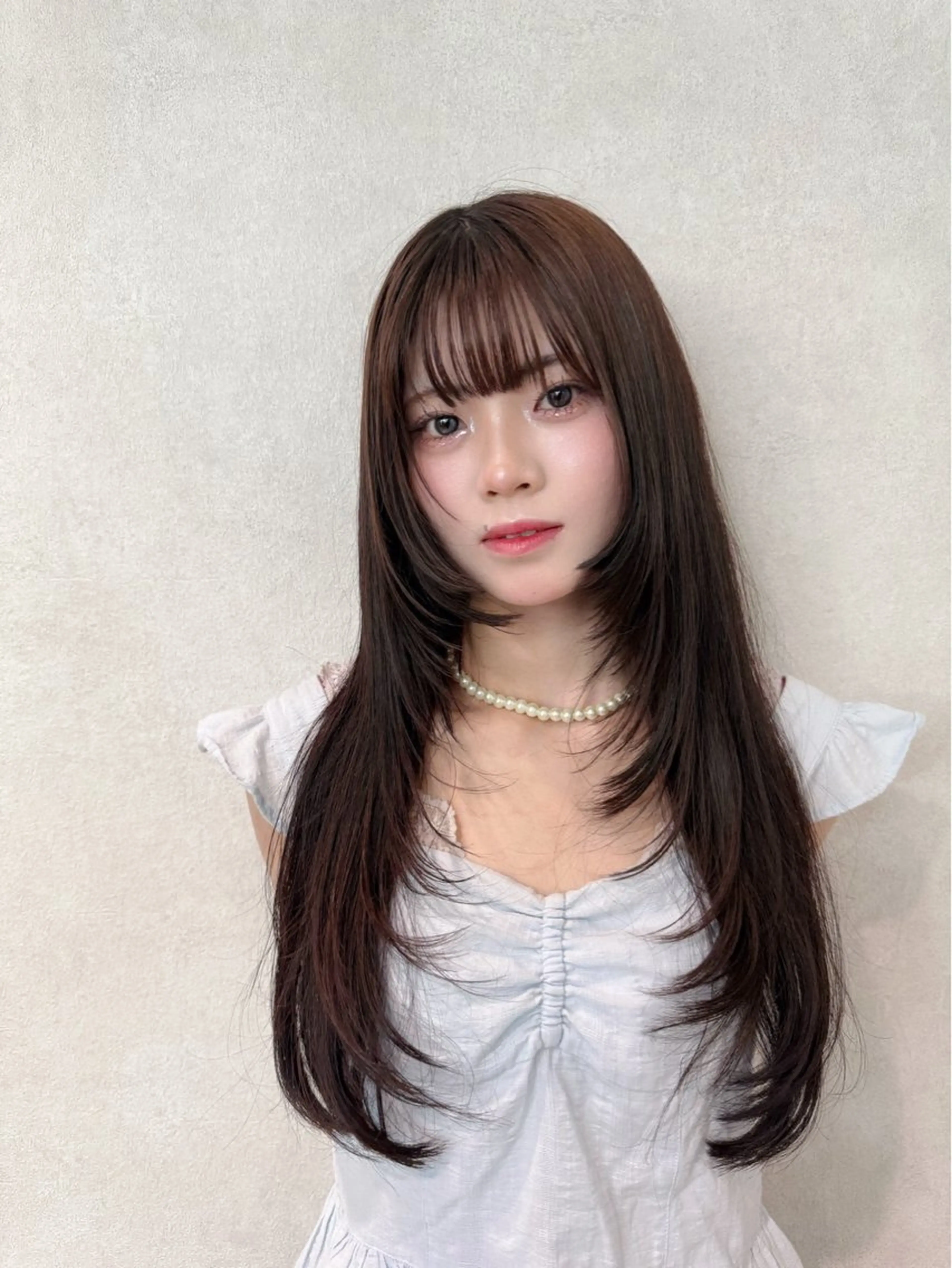 ロング カット 韓国レイヤー×透明感 カラー/山崎一輝のヘアスタイル