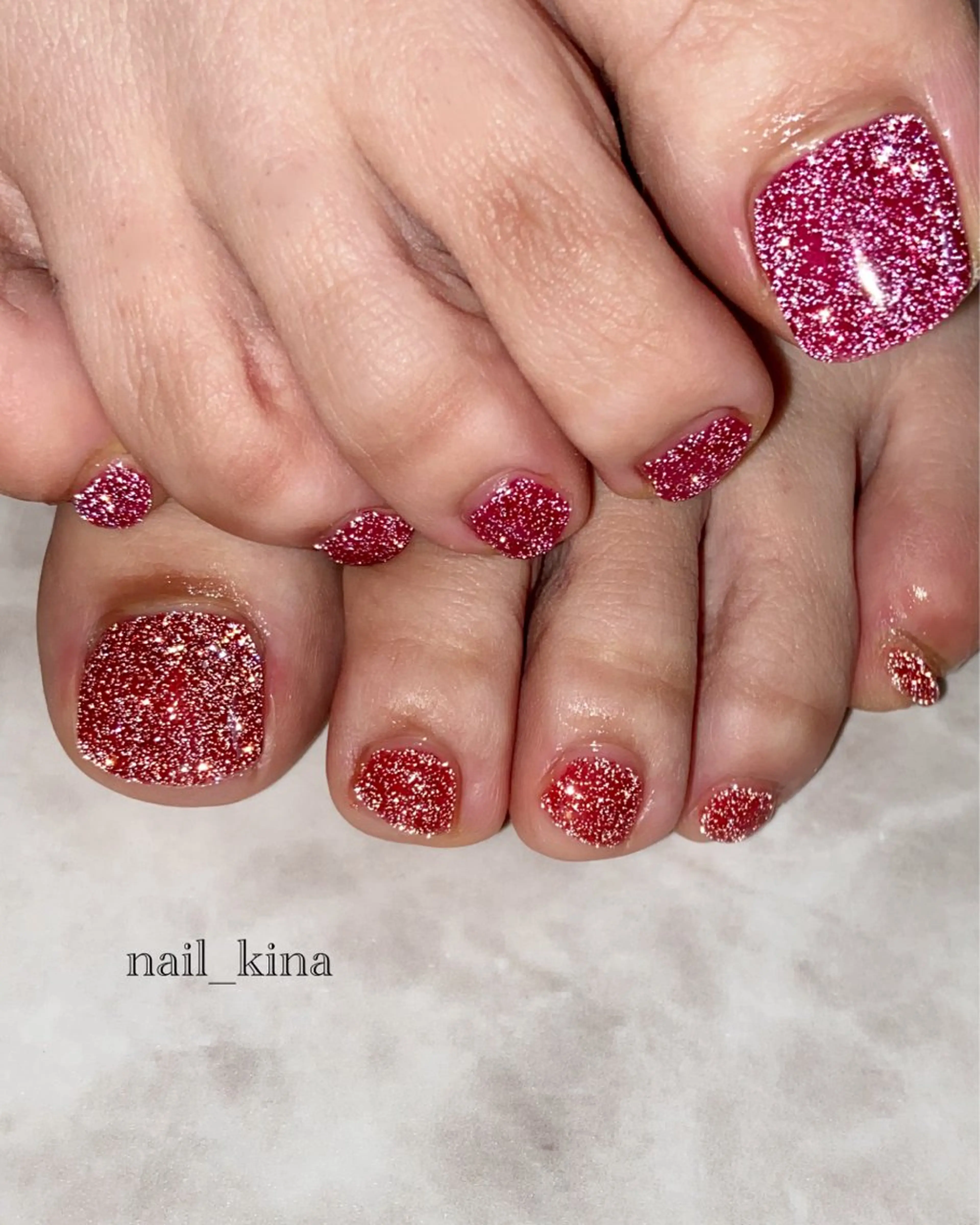 ネイル フラッシュネイル フットネイル ワンカラーネイル nail_ kinaのネイルデザイン