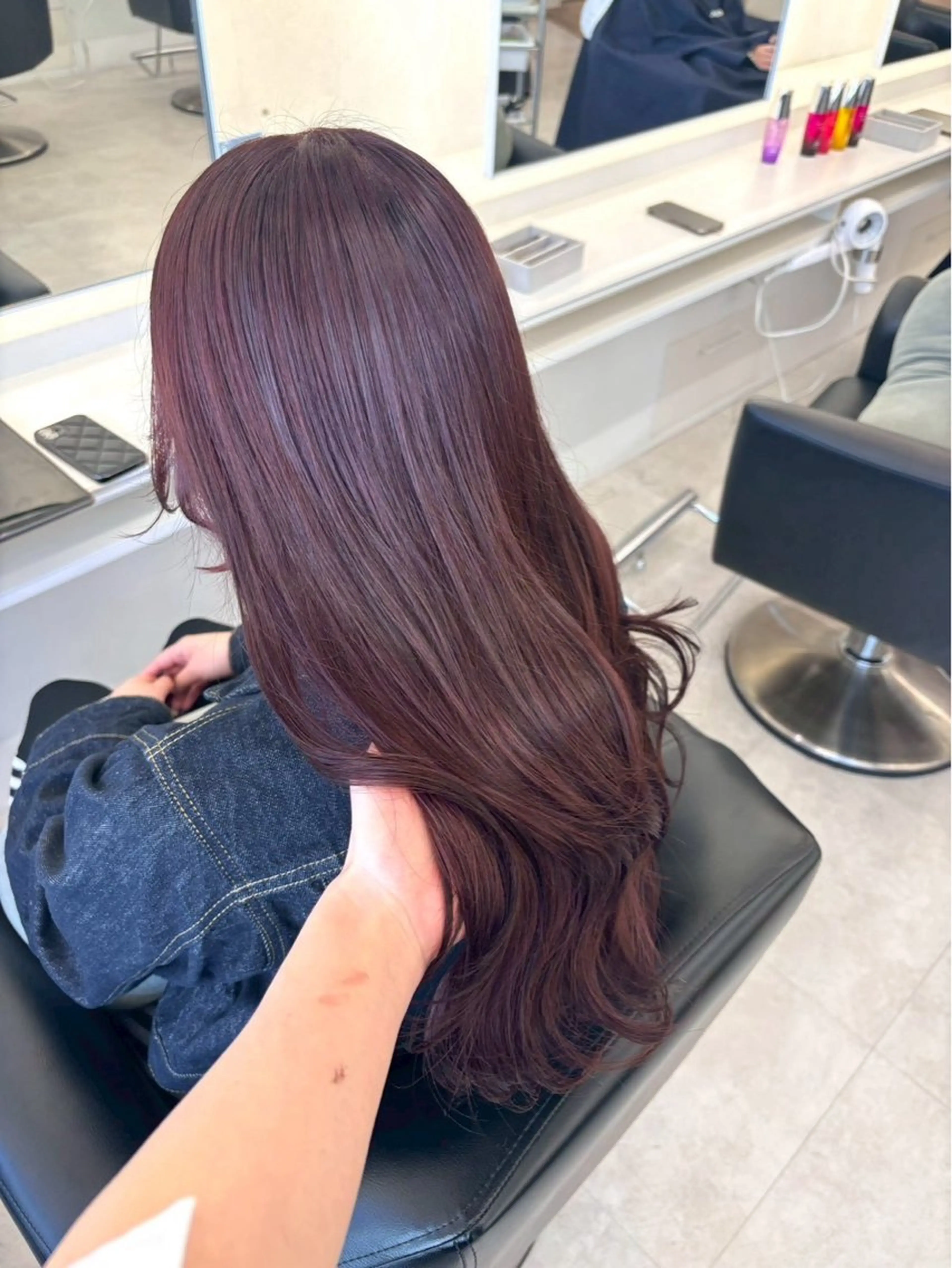 ロング カラー ヘアカラー ParveMix 楠本結菜のヘアスタイル