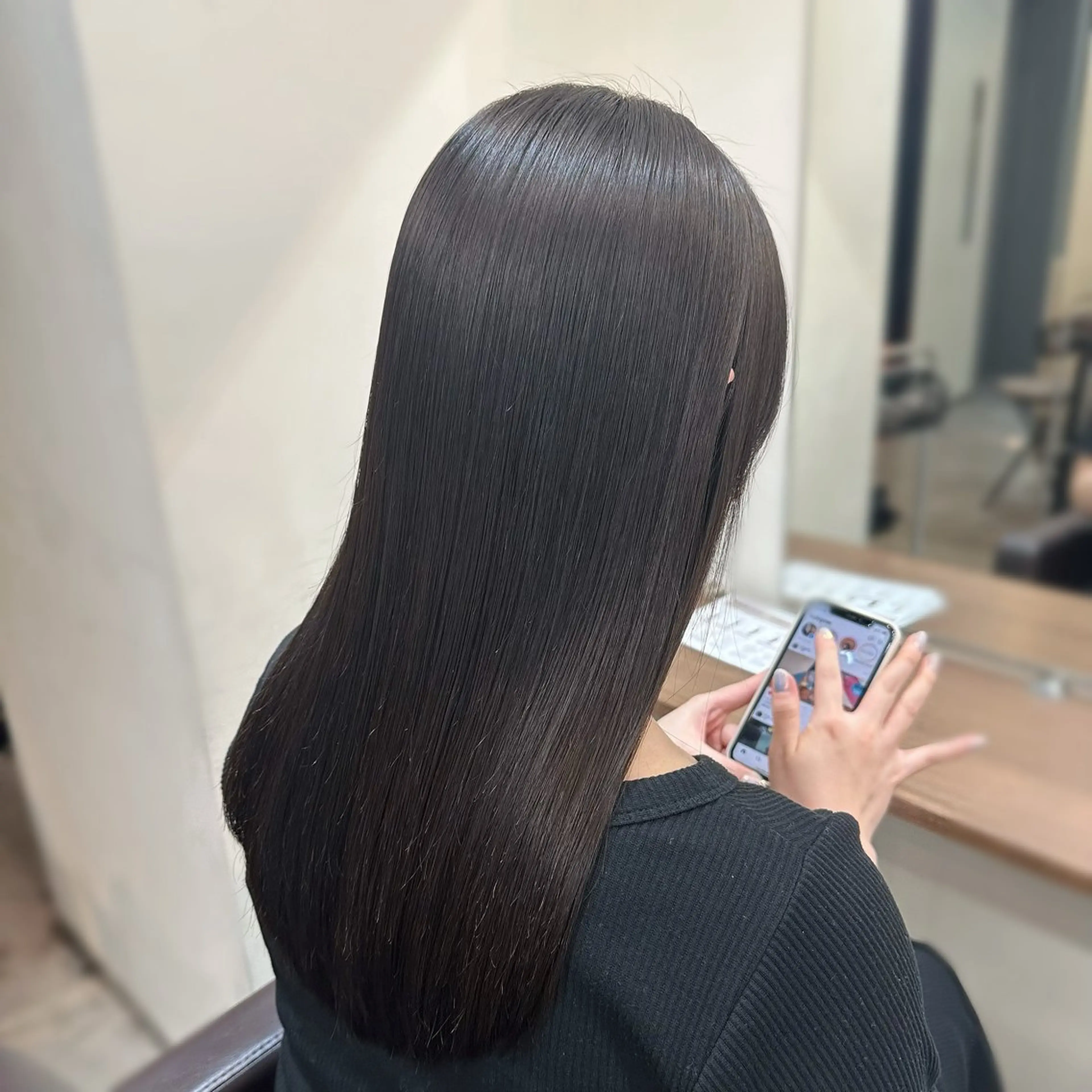 セミロング カラー パーマ ヘアアレンジ 縮毛矯正 ストレートパーマ 縮毛矯正+モテカラー 🎀✨MIHOのヘアスタイル