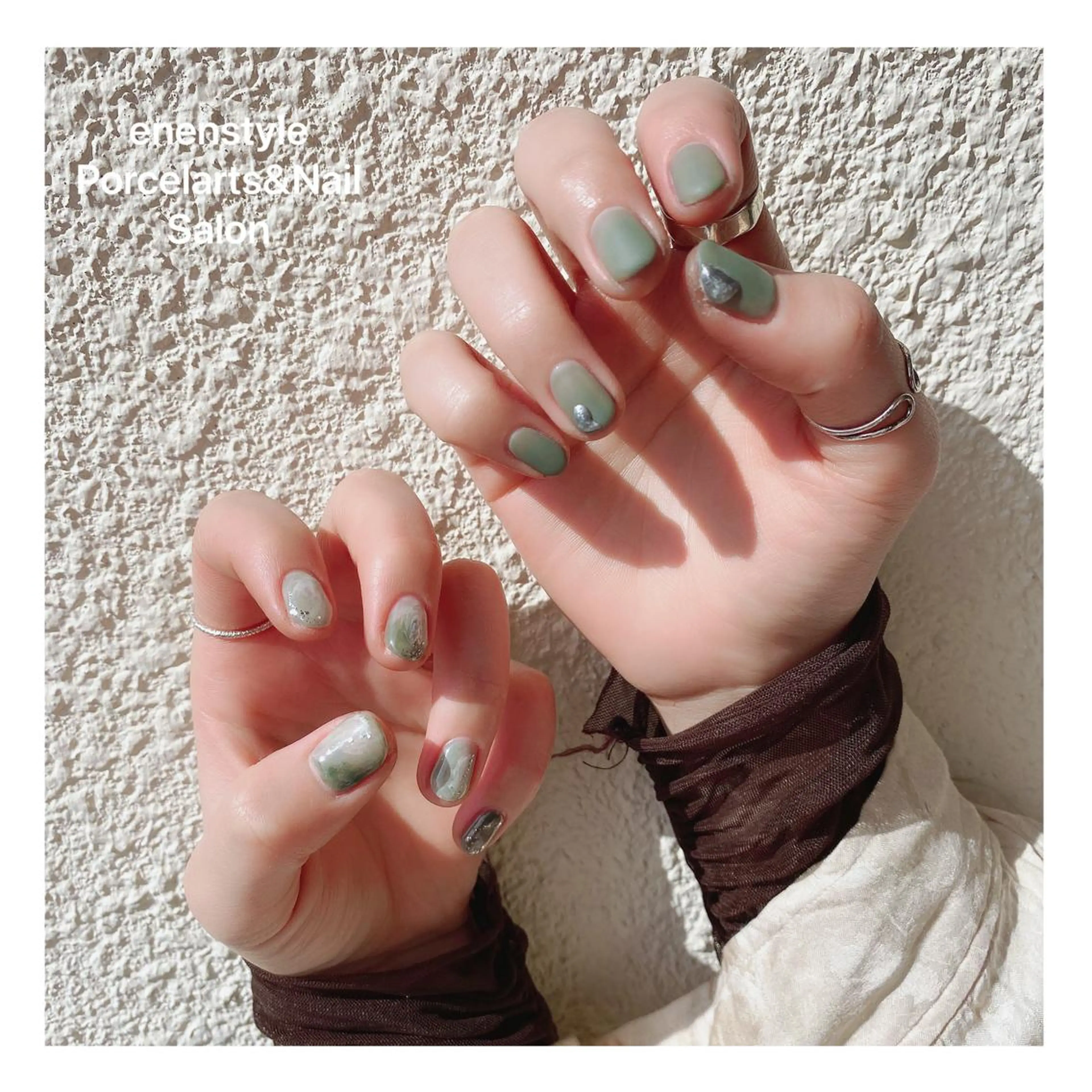 ショート ネイル ハンドネイル 👑enen style👑のネイルデザイン