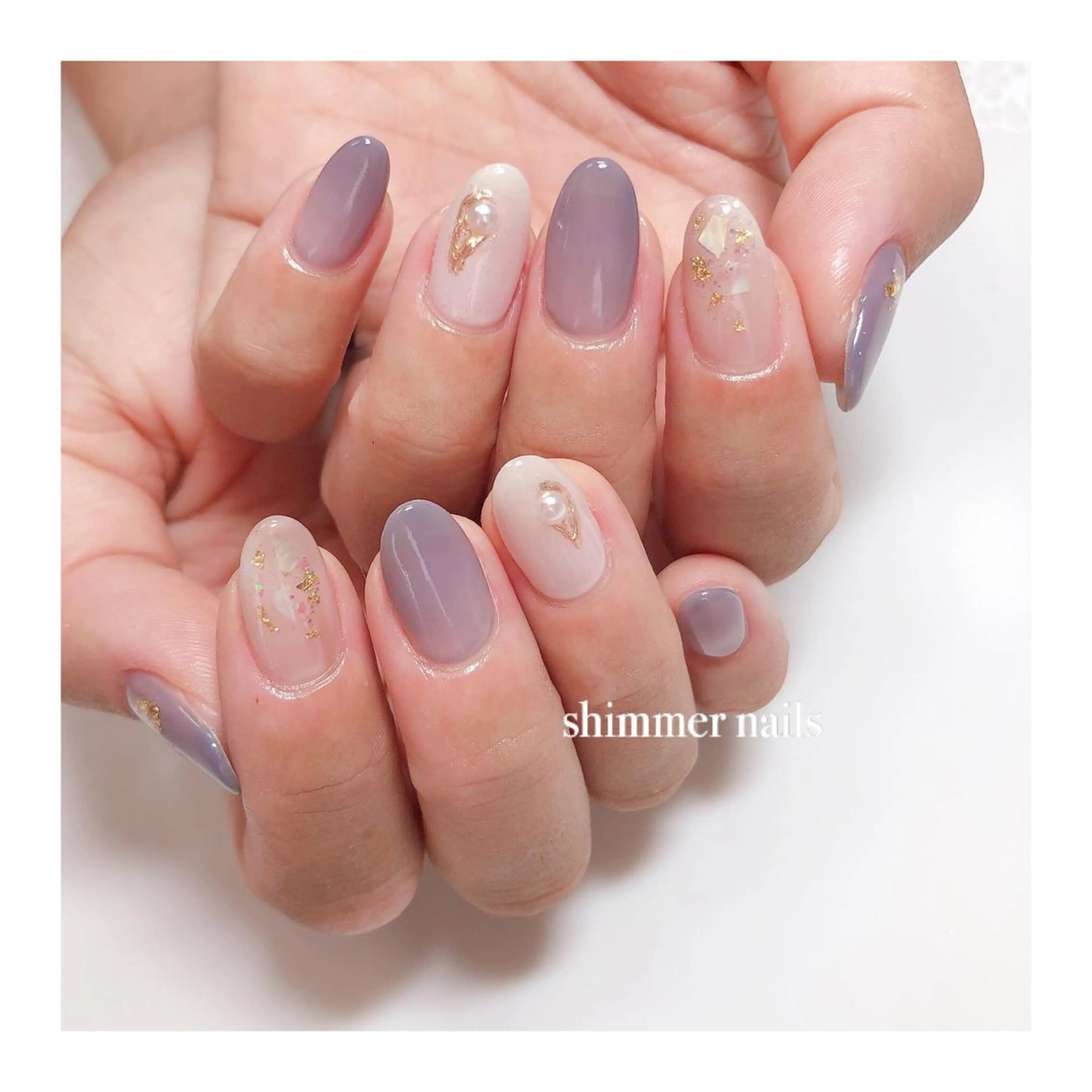 ネイル ブルー shimmer nailsのネイルデザイン
