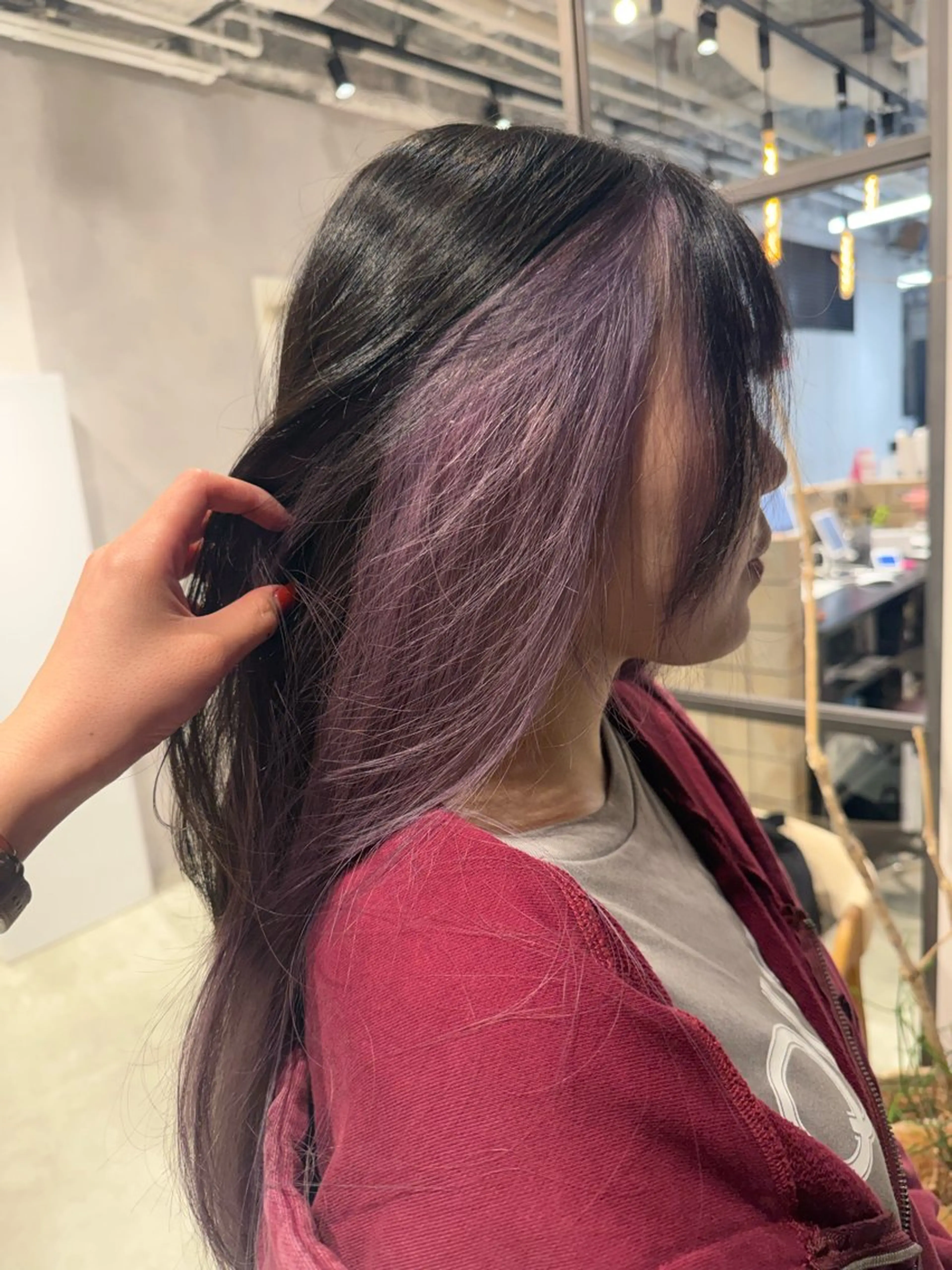 ロング カラー ハッシュカット カット ヘアカラー ハイトーン/うる艶 カラー Mioのヘアスタイル