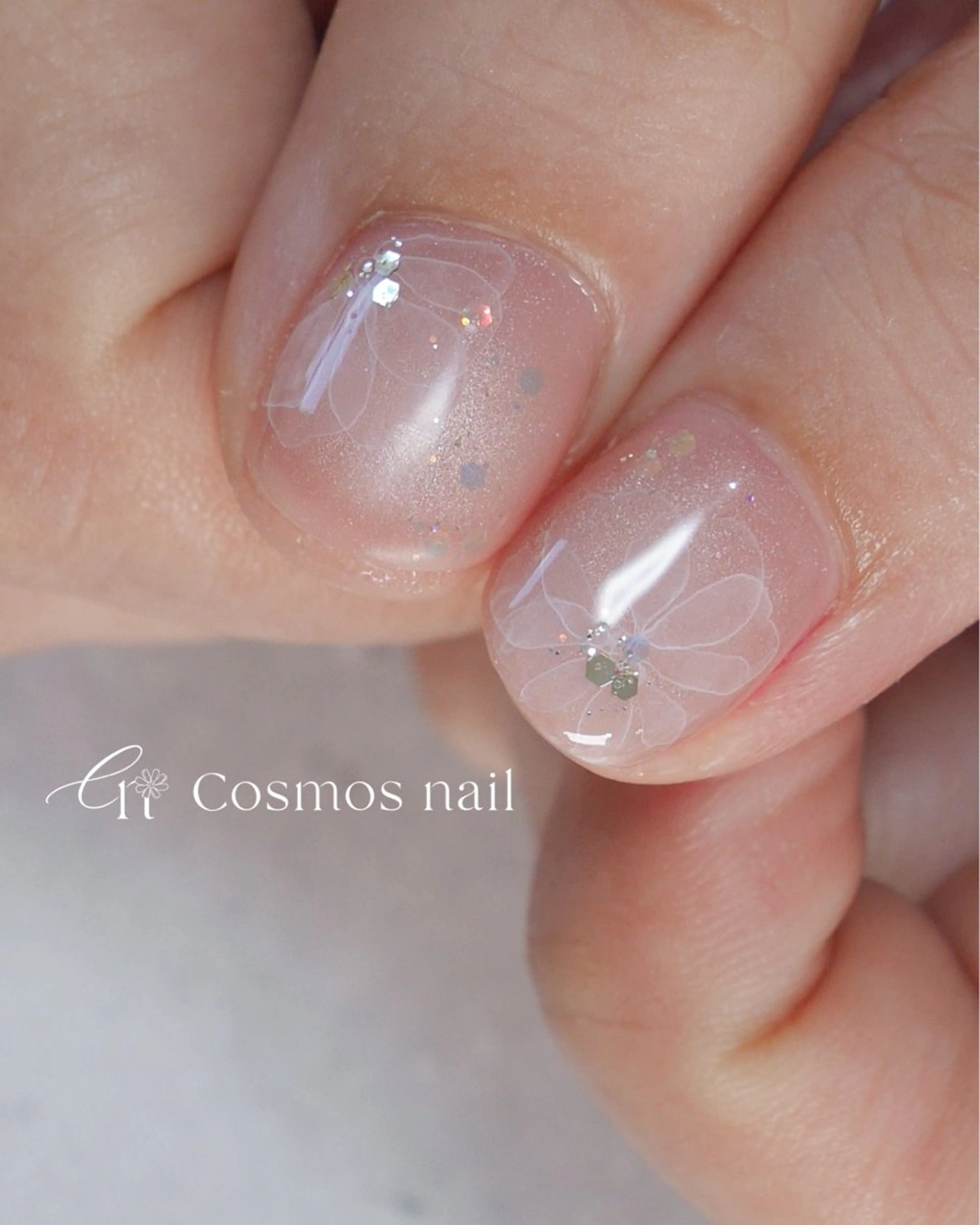 ネイル フラワーネイル マグネットネイル cosmosnail /自爪に優しいネイルのネイルデザイン